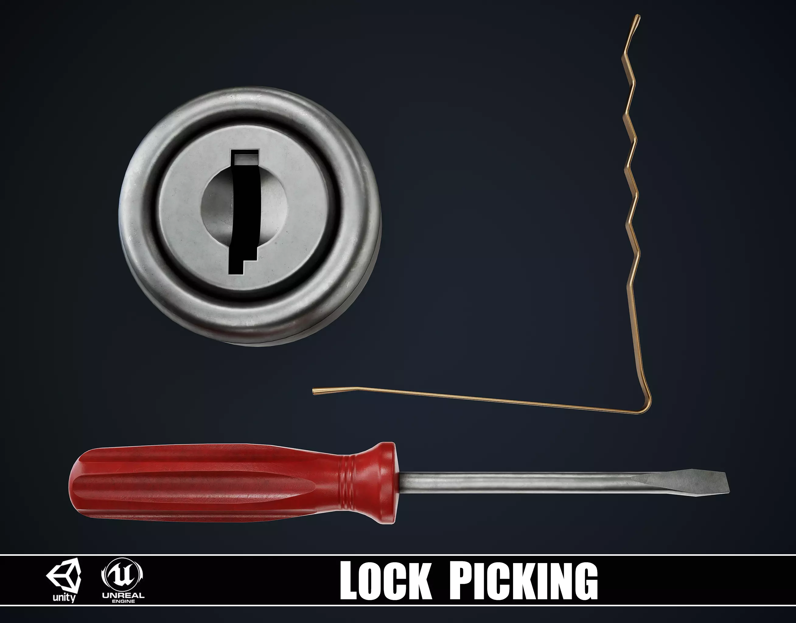 Lock Picking Low-poly 3D model_0
