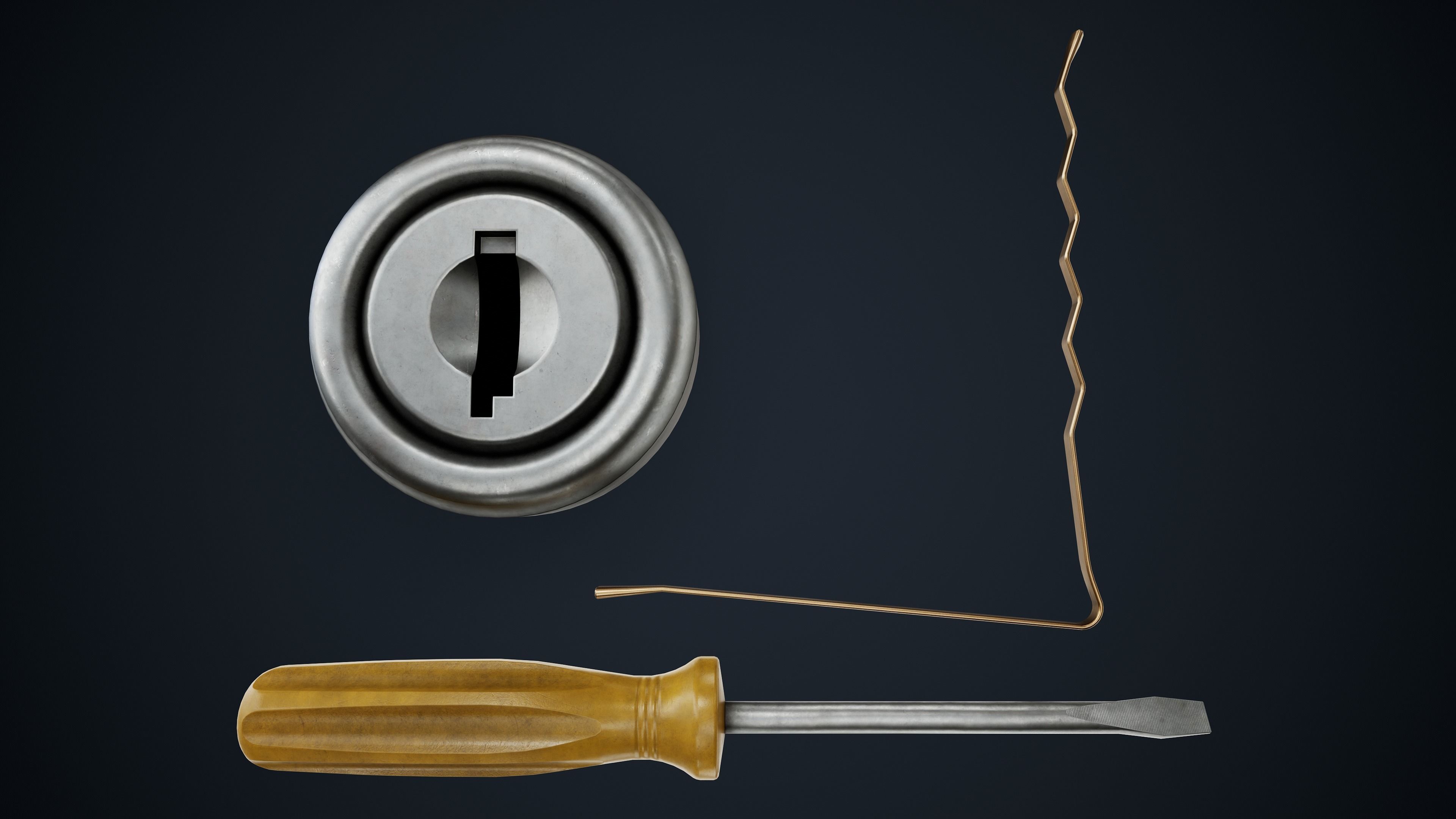 Lock Picking Low-poly 3D model_6