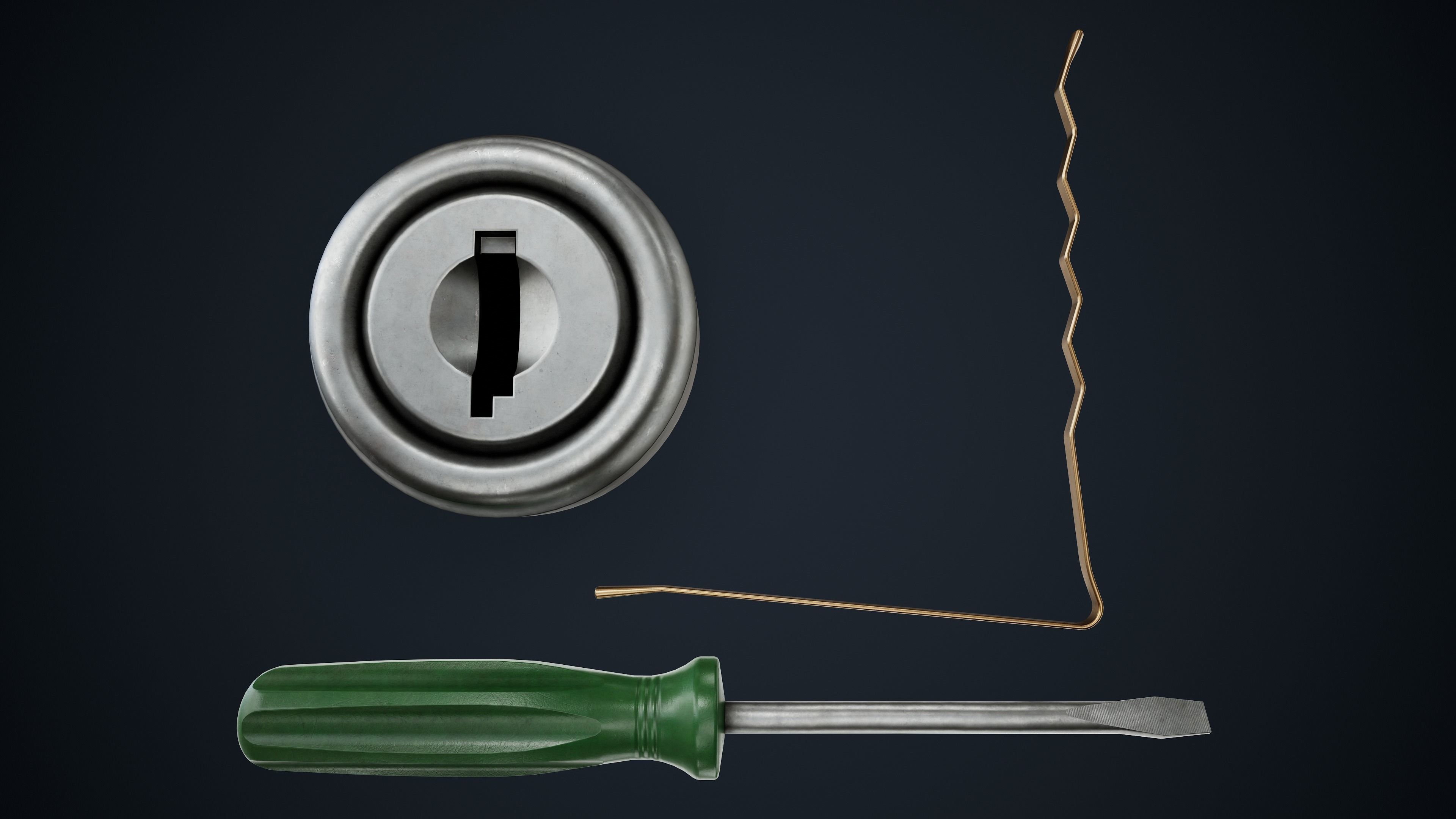 Lock Picking Low-poly 3D model_7