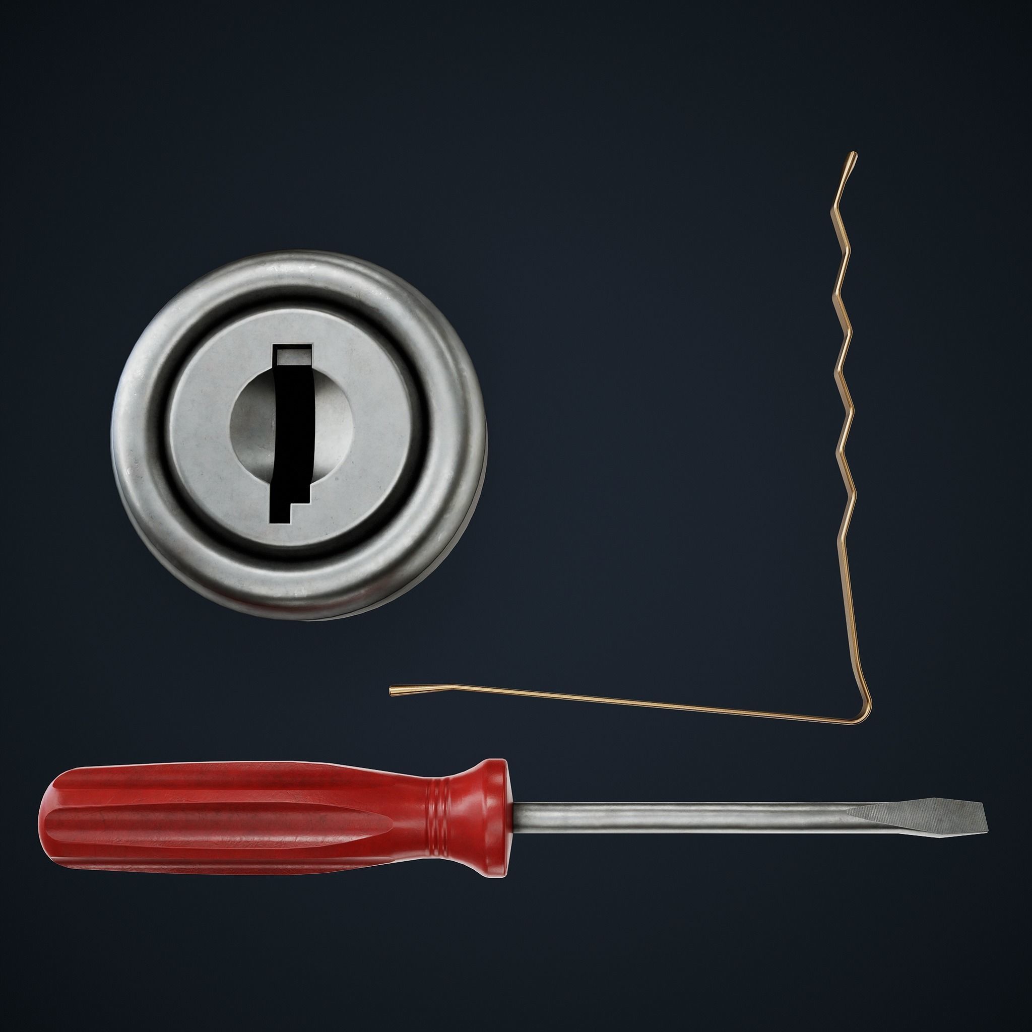 Lock Picking Low-poly 3D model_2