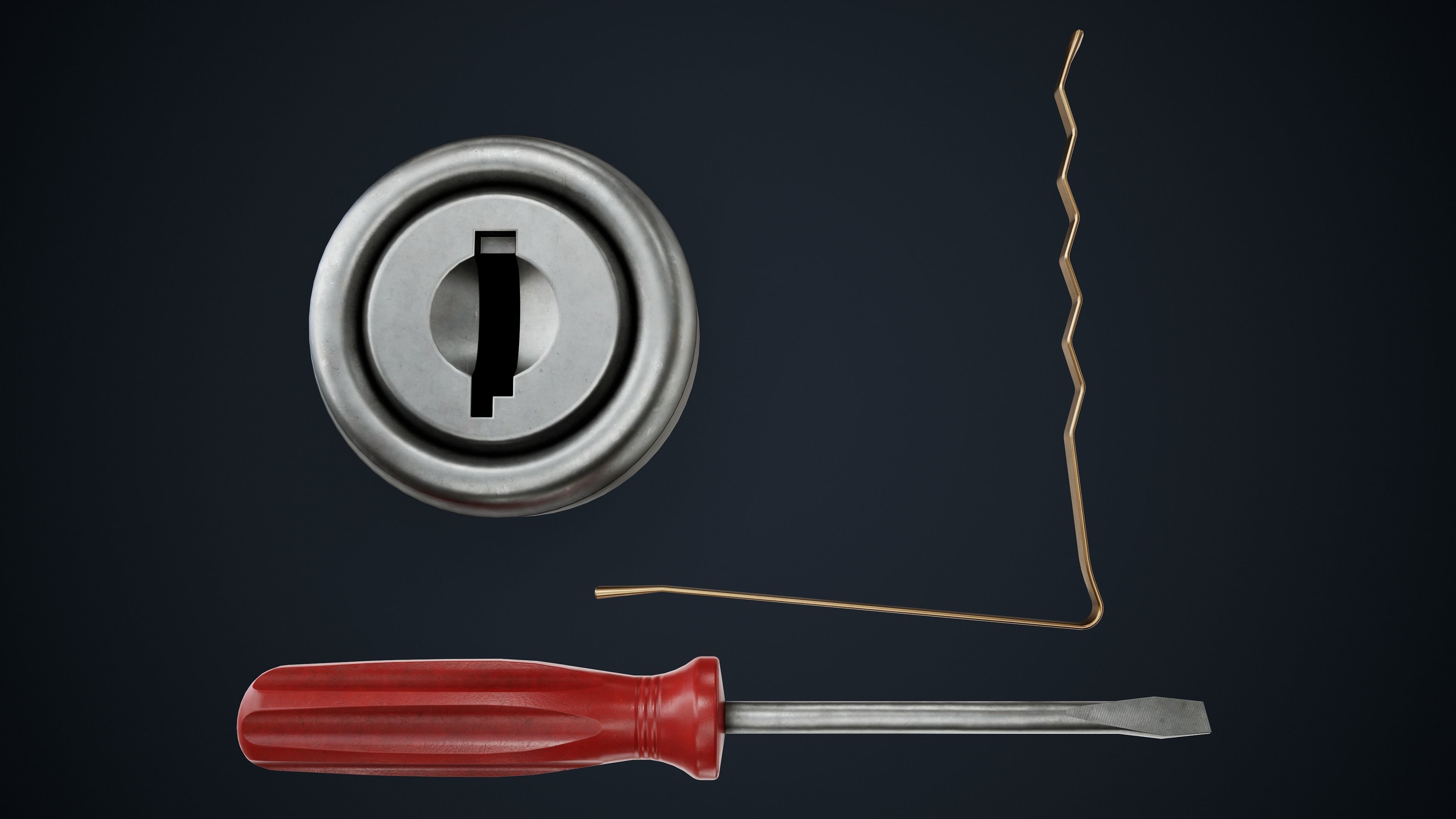 Lock Picking Low-poly 3D model_4