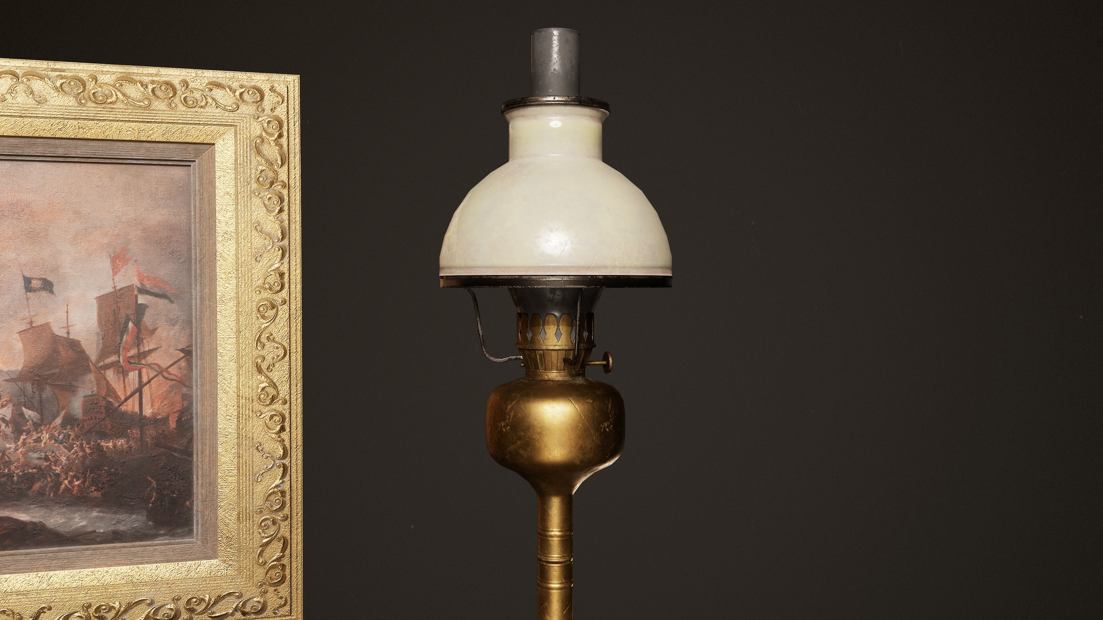 Victorian Wooden Furniture Low-poly 3D model_10