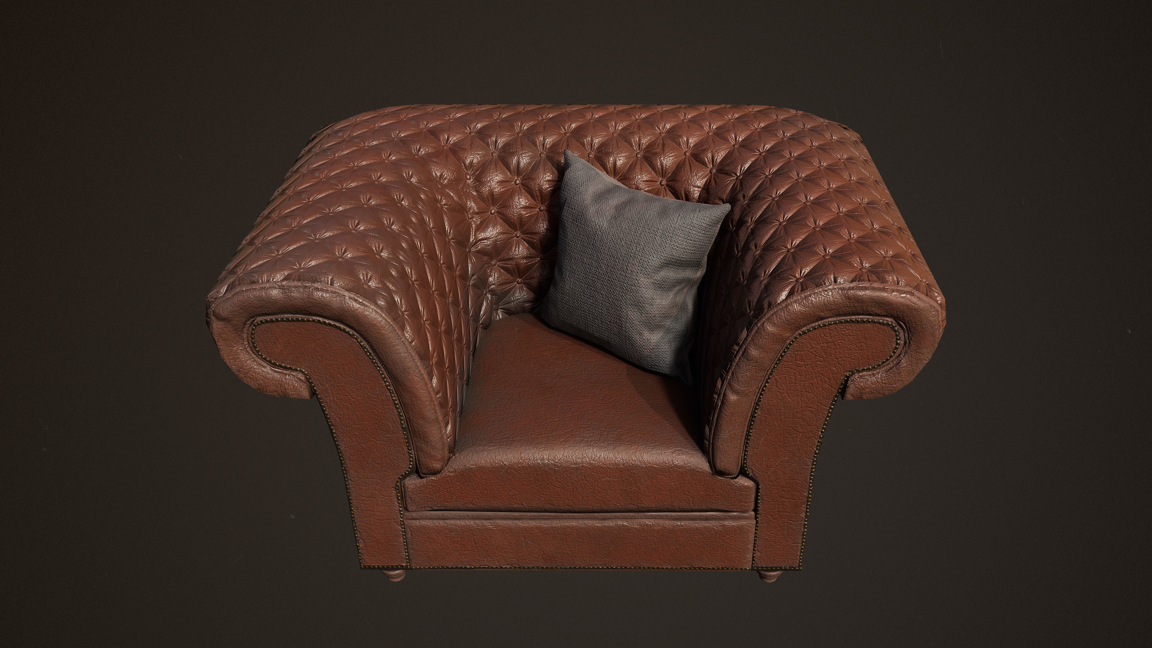 Victorian Sofa Set Low-poly 3D model_4
