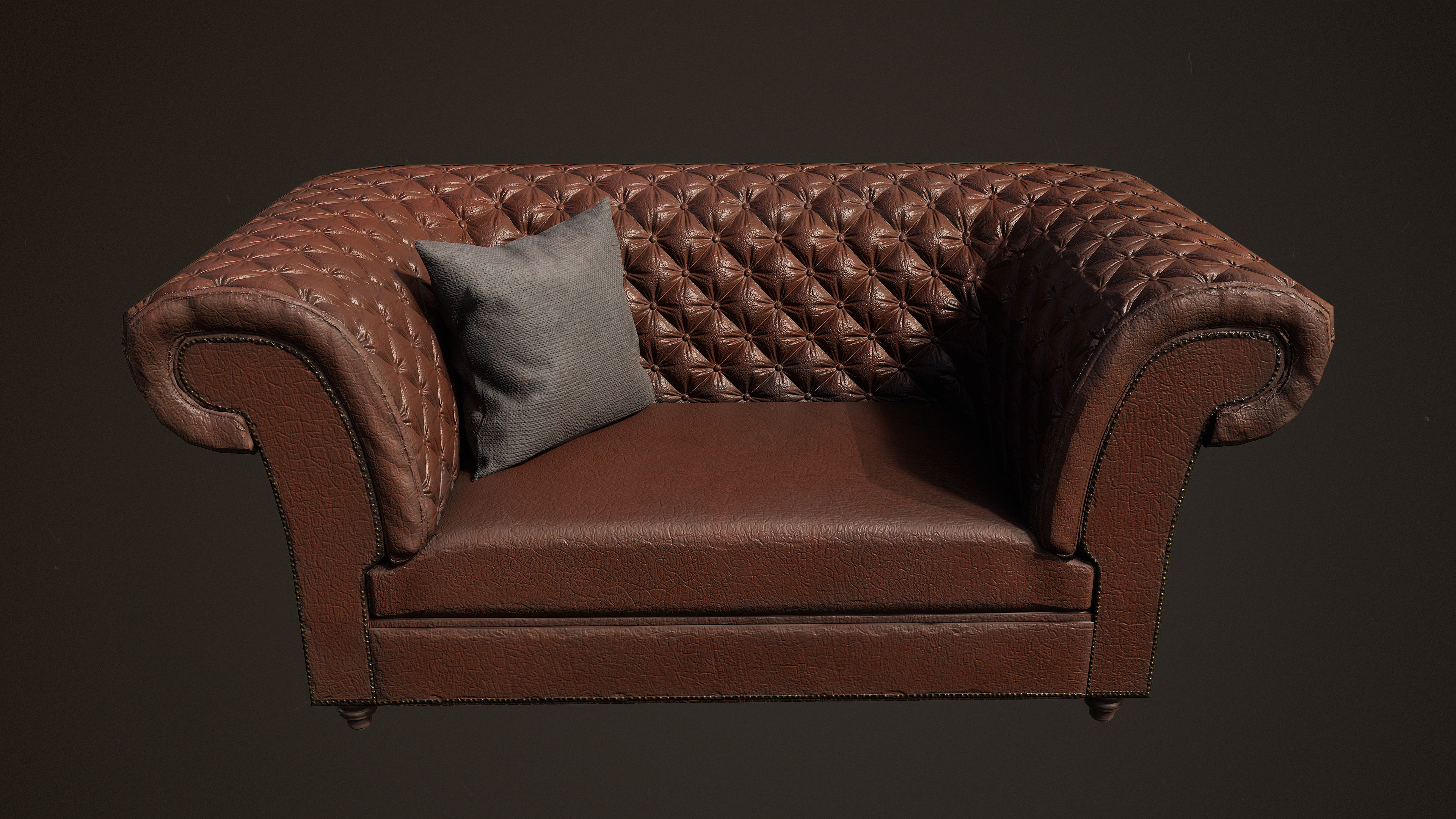 Victorian Sofa Set Low-poly 3D model_5