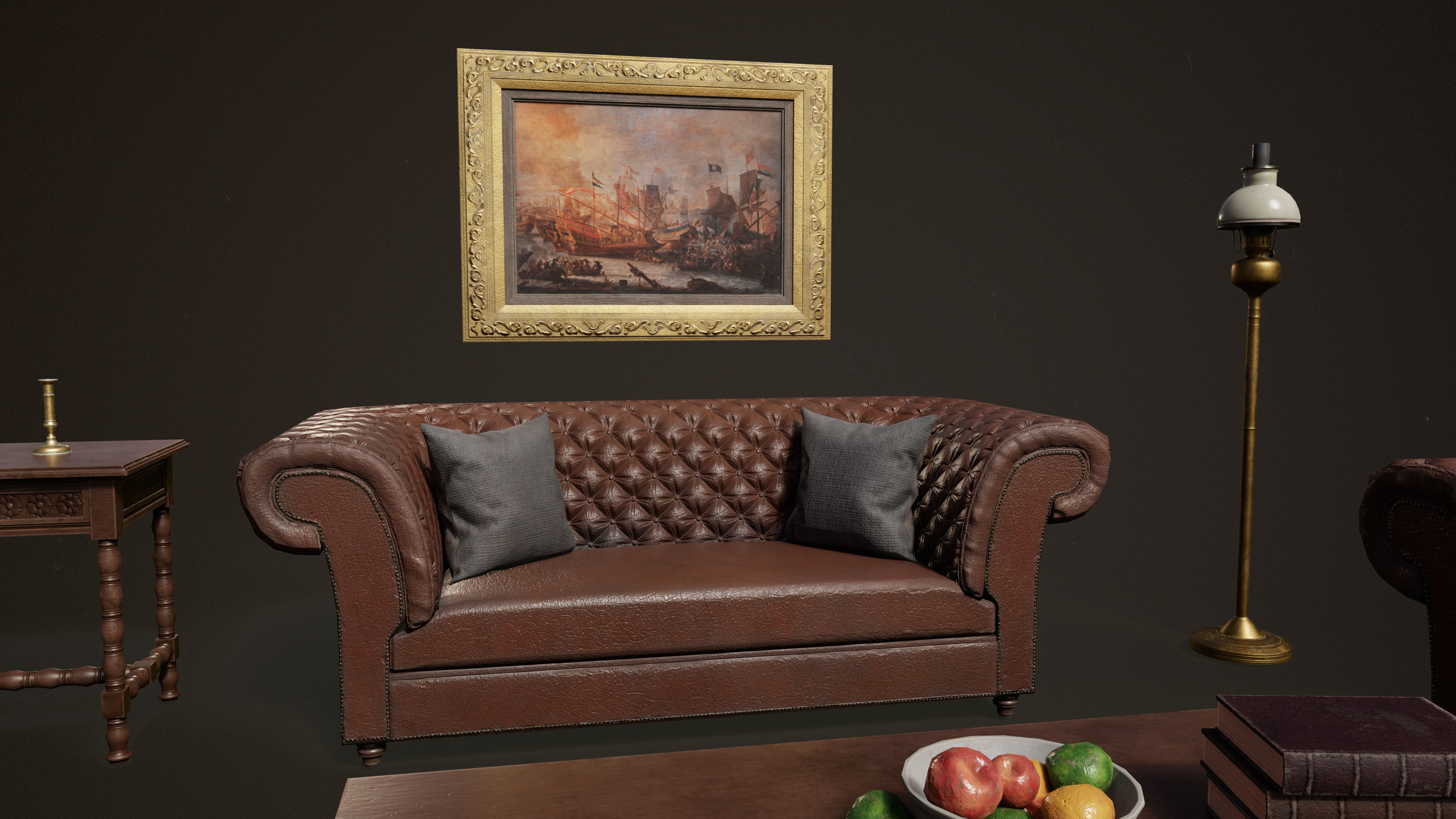Victorian Sofa Set and Furniture 3D Model Collection_8
