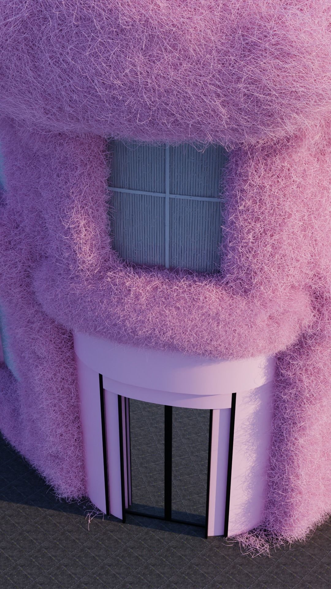 Cuty realistic fur house shop store or mall Low-poly 3D model_2