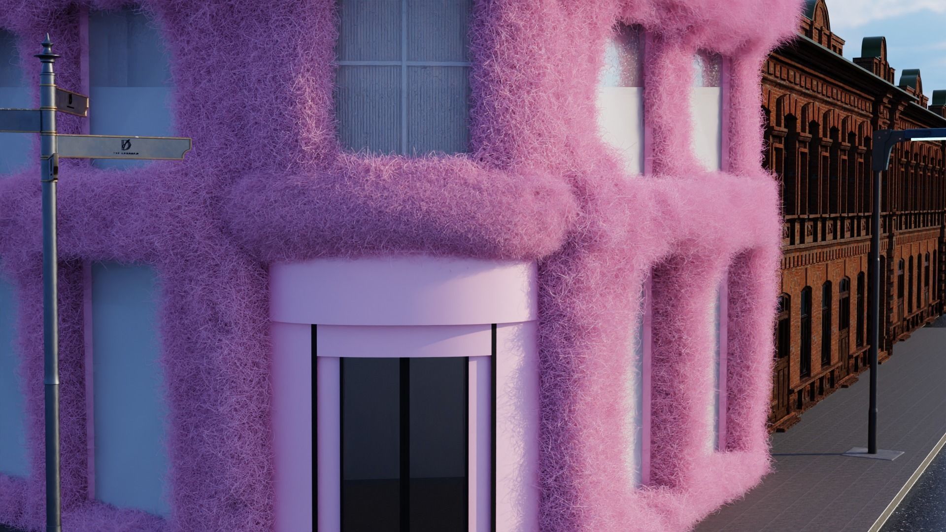 Cuty realistic fur house shop store or mall Low-poly 3D model_5