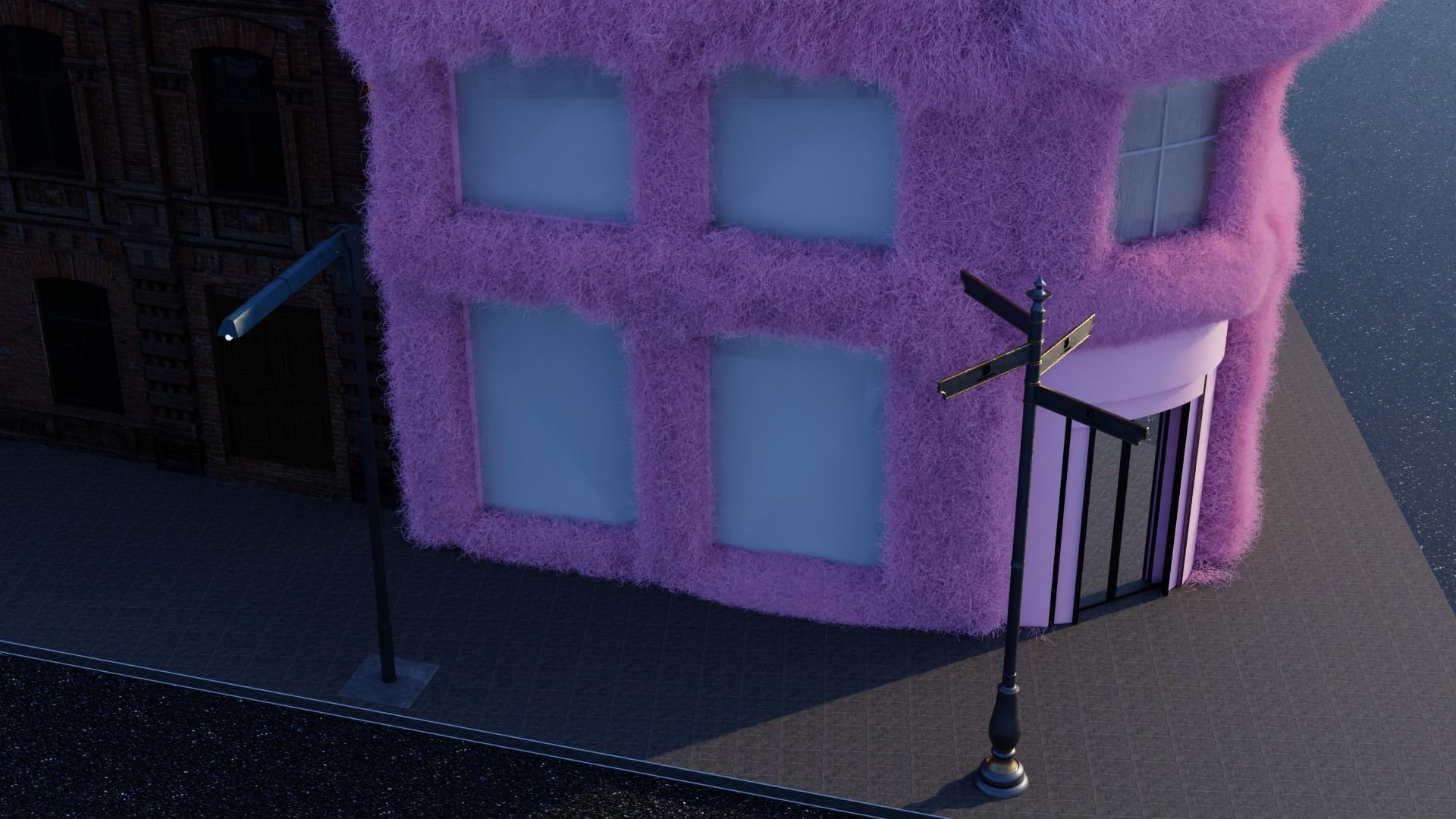 Cuty realistic fur house shop store or mall Low-poly 3D model_4