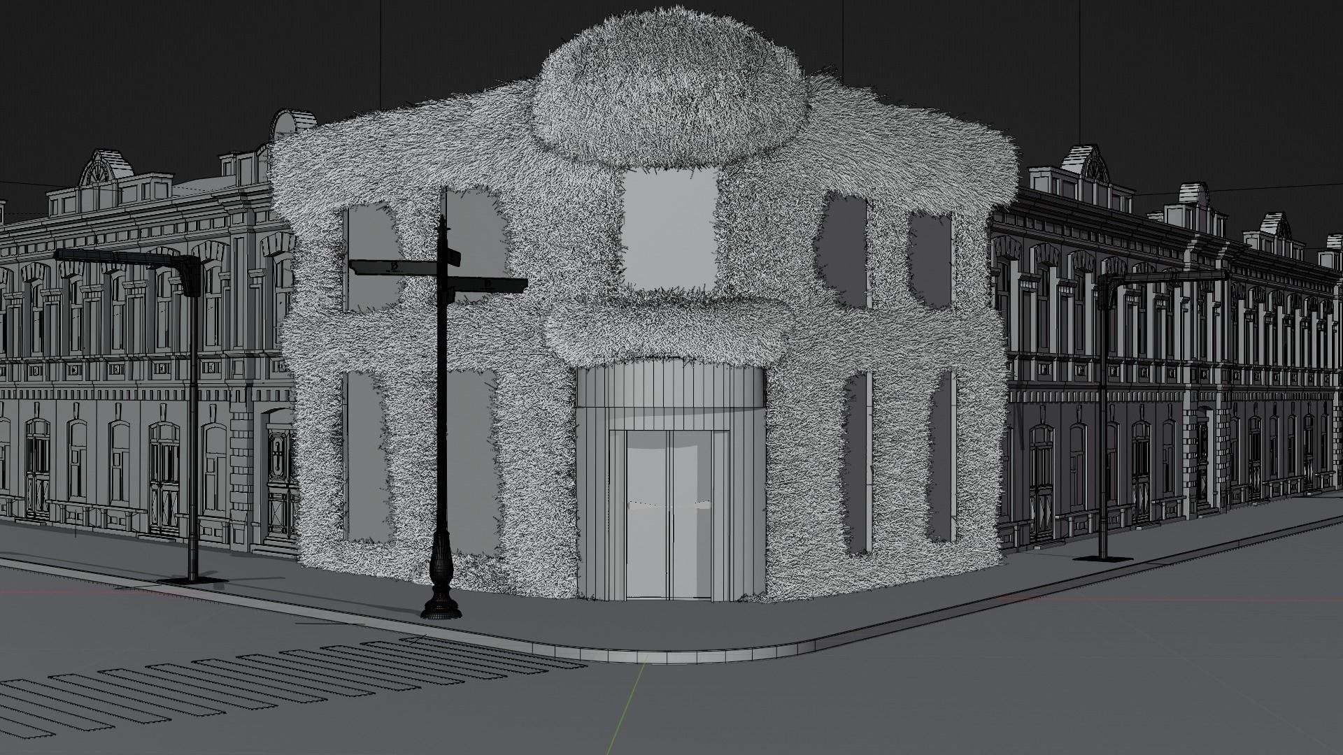 Cuty realistic fur house shop store or mall Low-poly 3D model_7