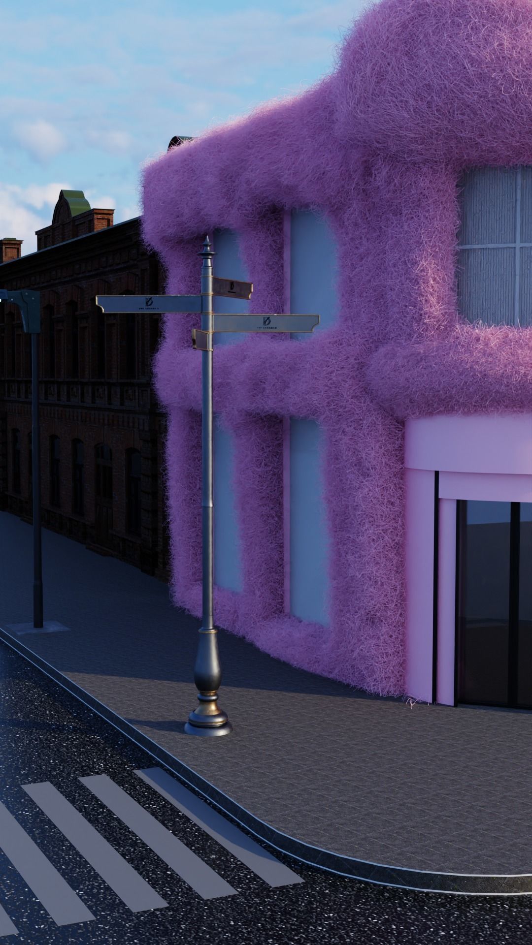 Cuty realistic fur house shop store or mall Low-poly 3D model_3