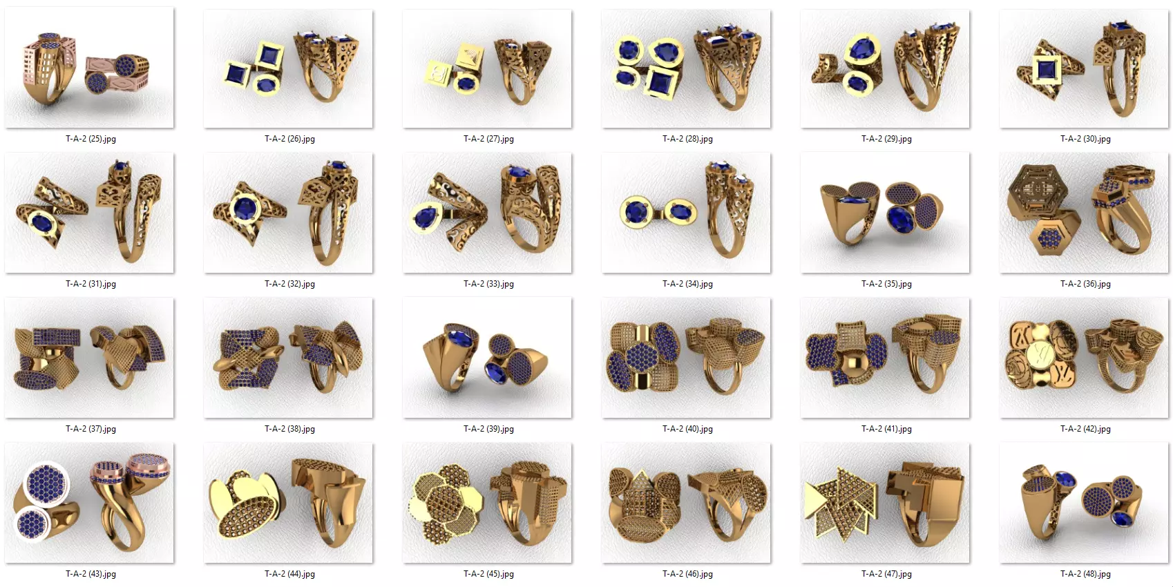 ring 109 pieces drawing 3d rihone drawing ring rings ring gold 3D print model