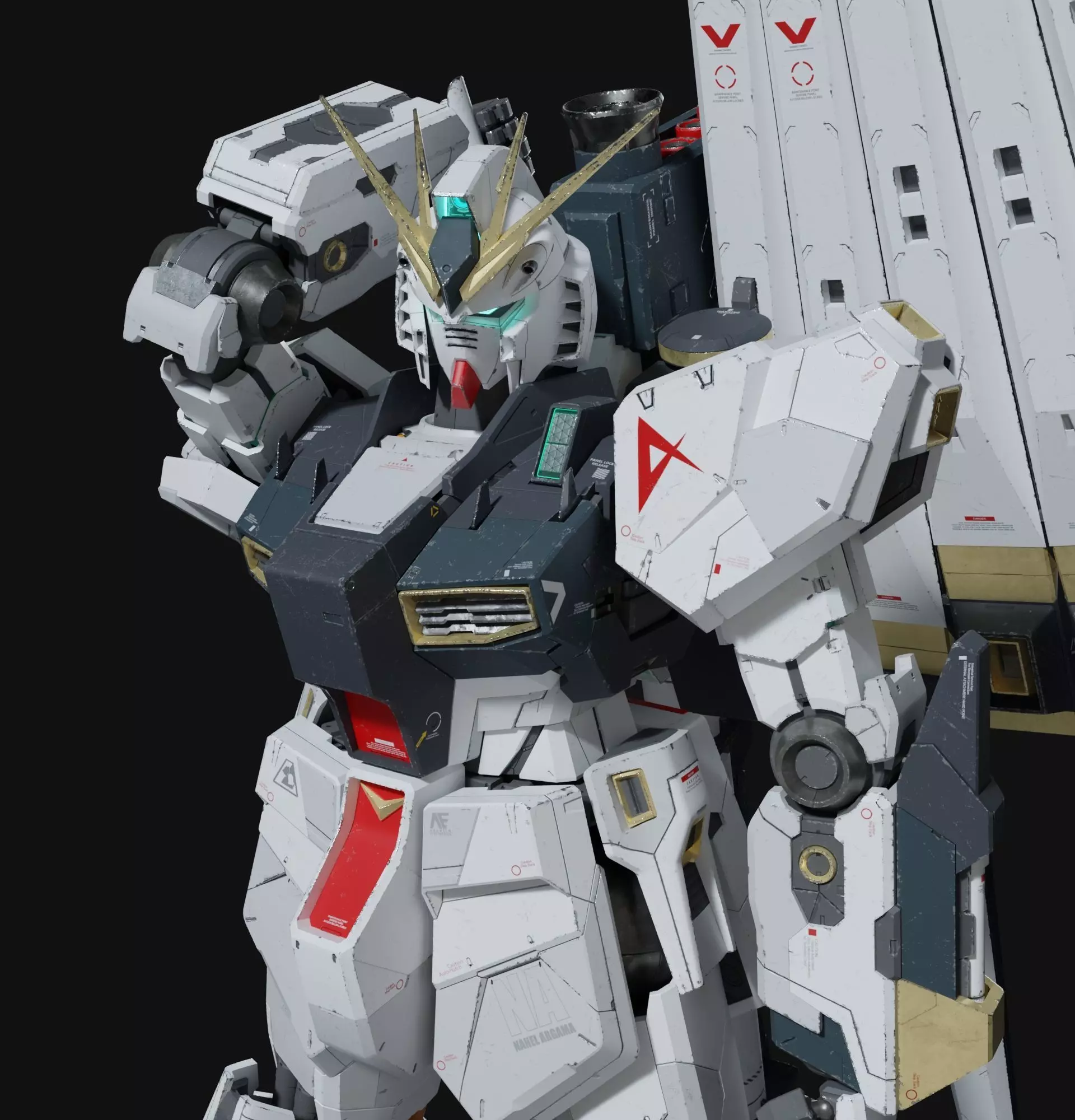 Nu gundam RX-93 Blender version 3D model_9