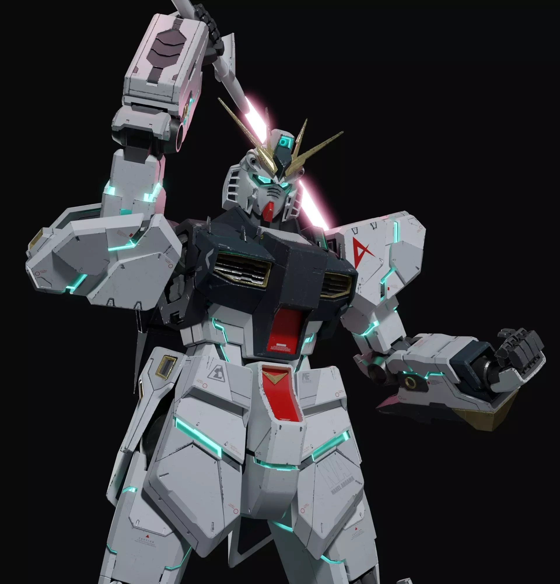 Nu gundam RX-93 Blender version 3D model_11