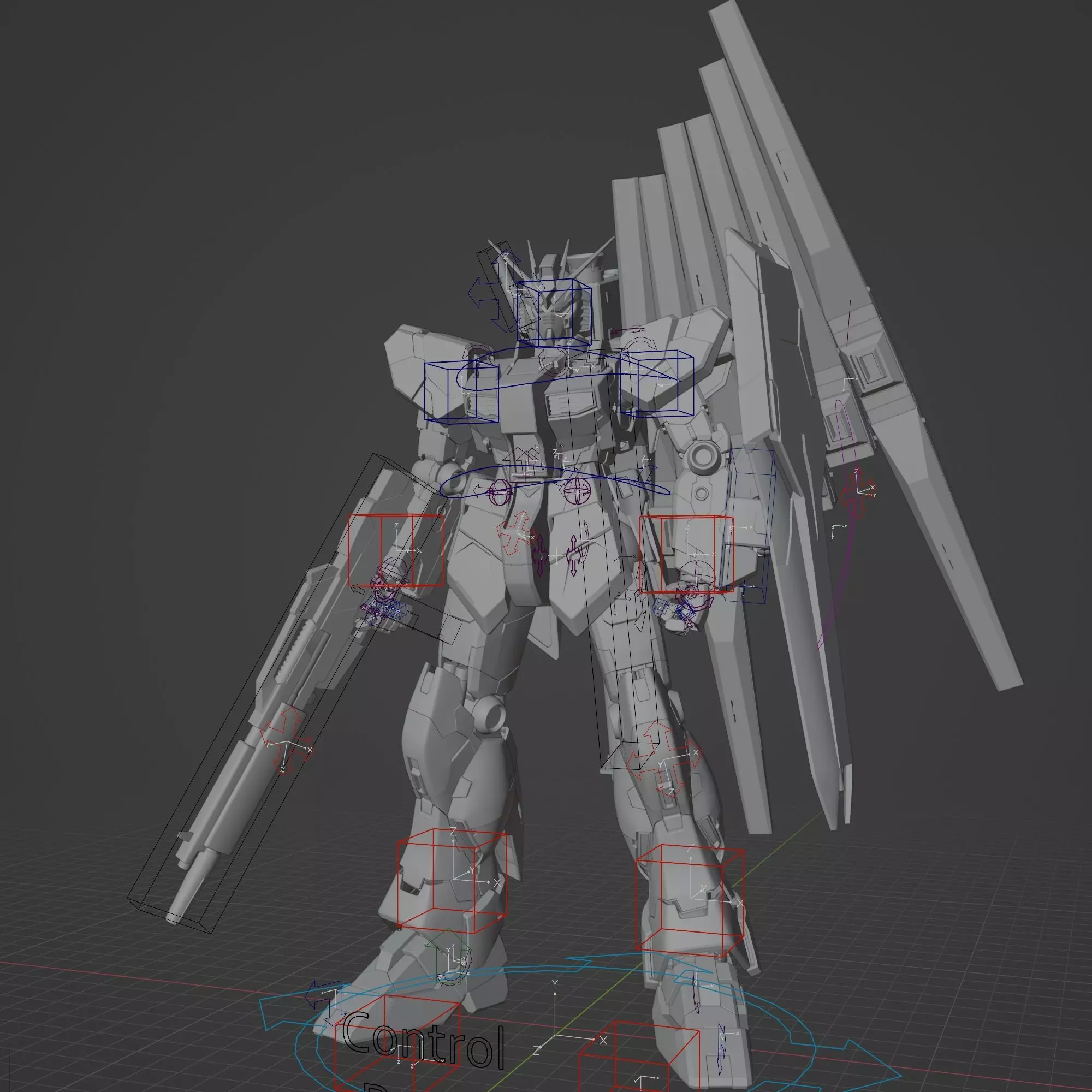 Nu gundam RX-93 Blender version 3D model_31