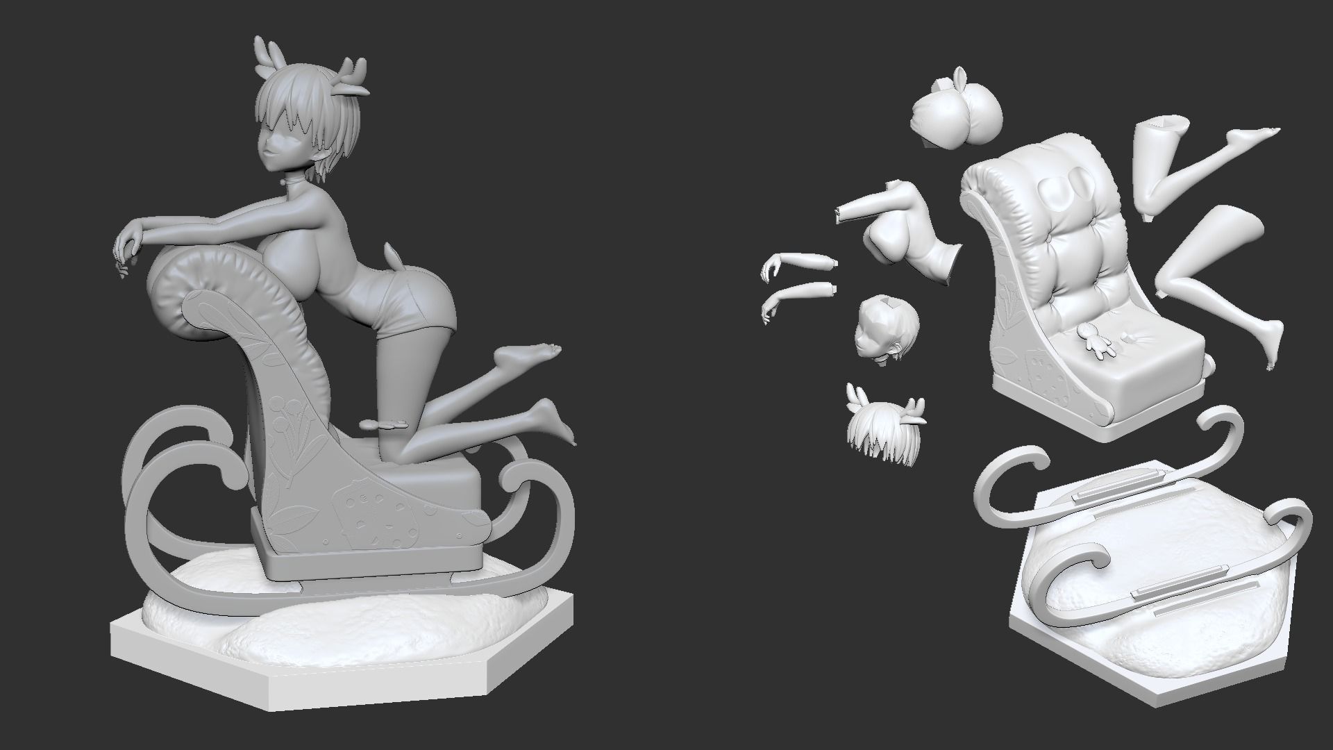 Uzaki Hana - Reindeer Costume 3D print model_10