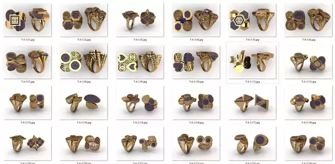 ring 93 pieces drawing 3d rihone ring rings ring models gold