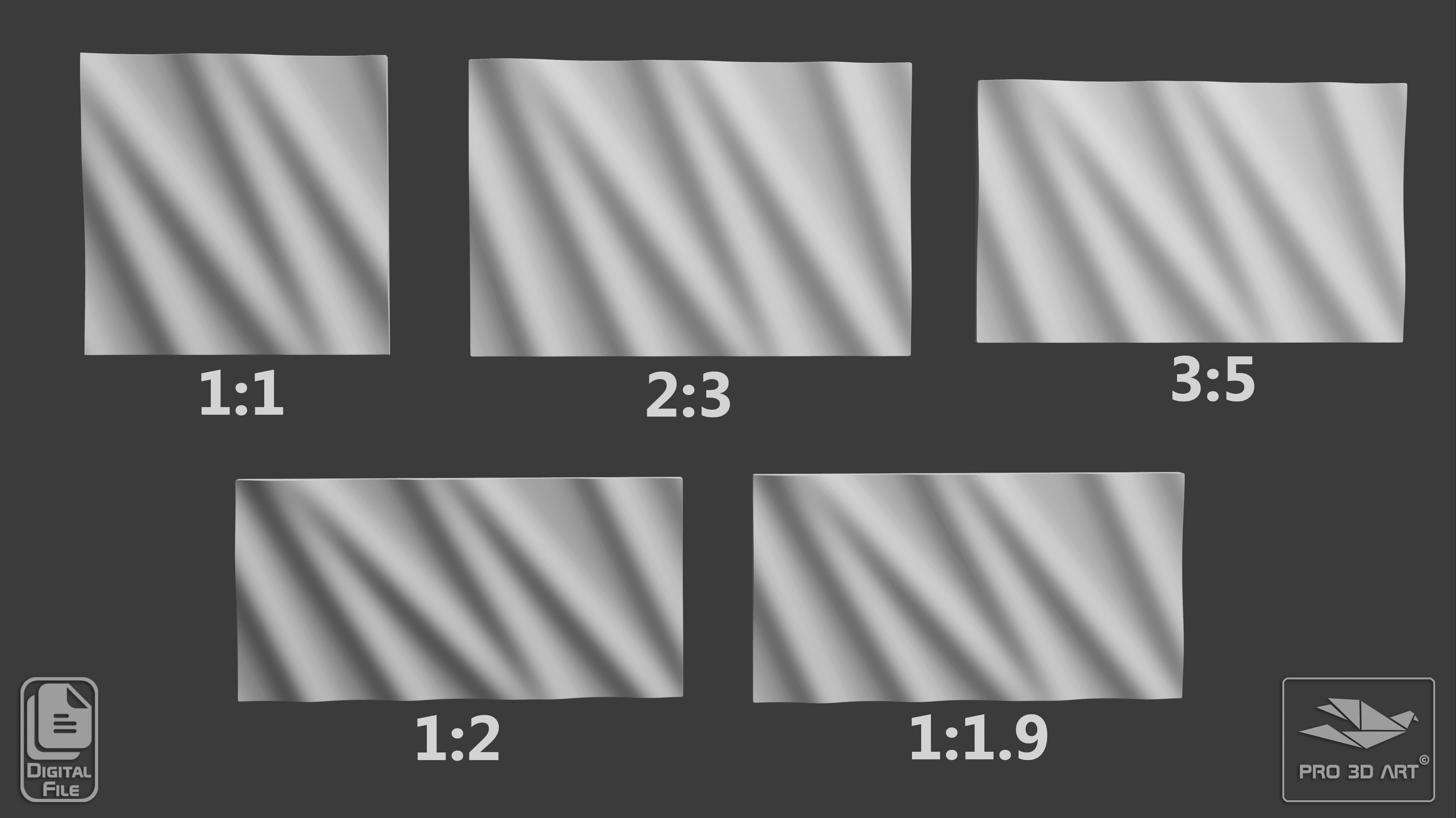 Wavy Flag - CNC Files For Wood - STL Model 3D model_1