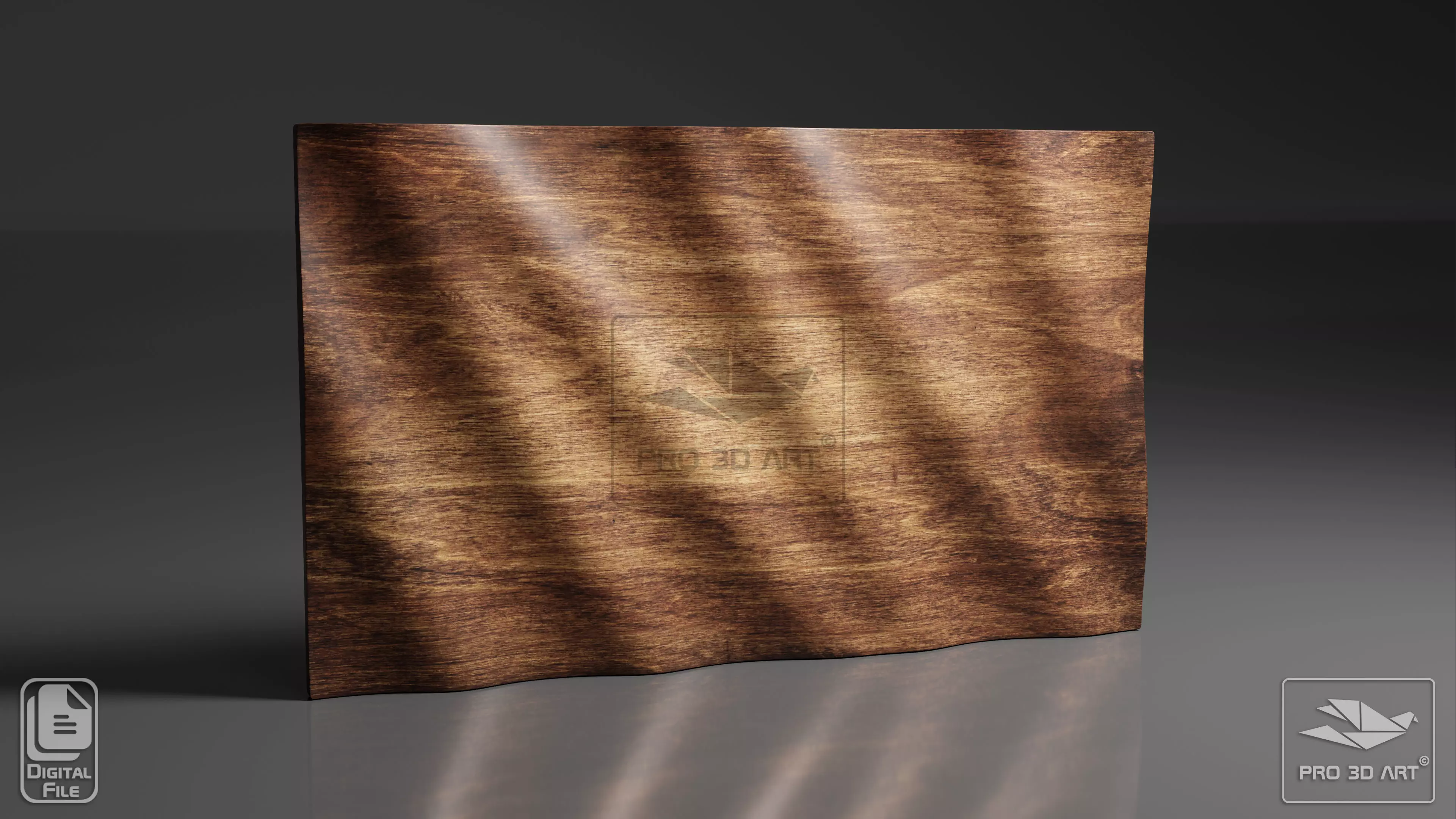 Wavy Flag - CNC Files For Wood - STL Model 3D model_0