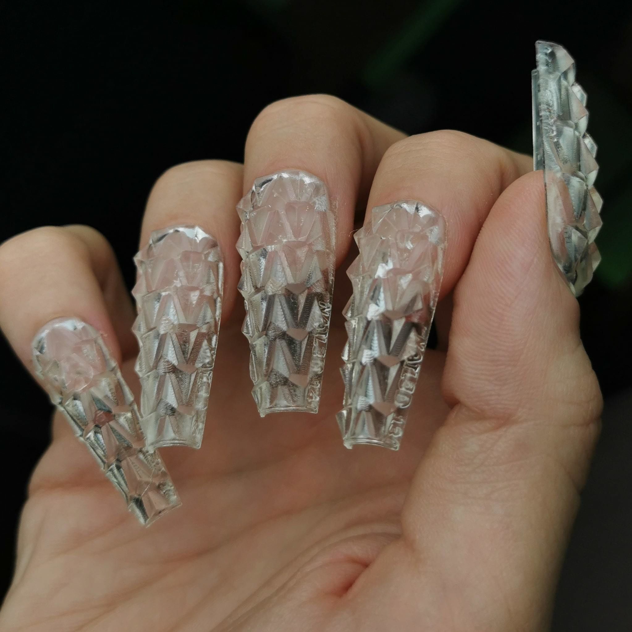 Cyber Geometry 3D Nails Tips 3D print model_5