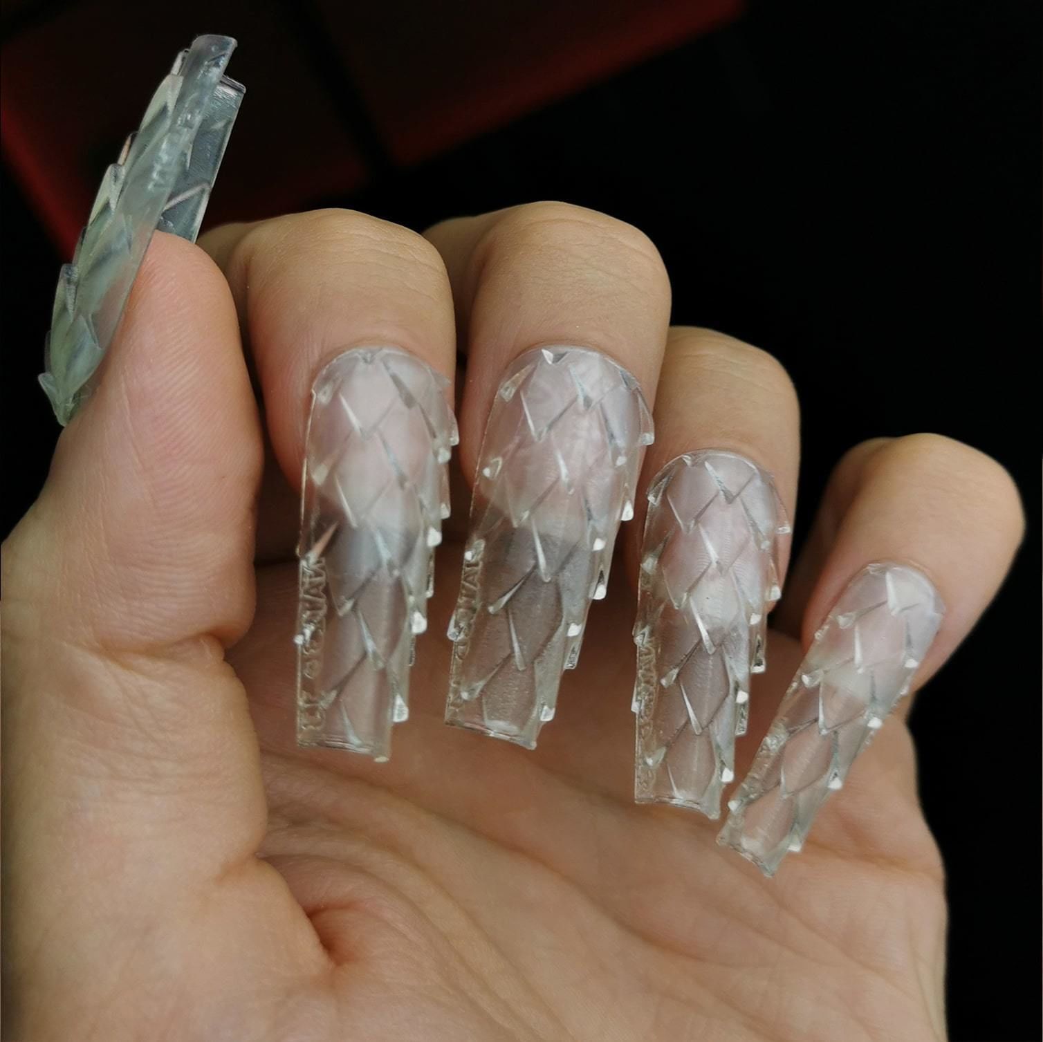 Dragon Scales 3D Nail Tips 3D print model_4