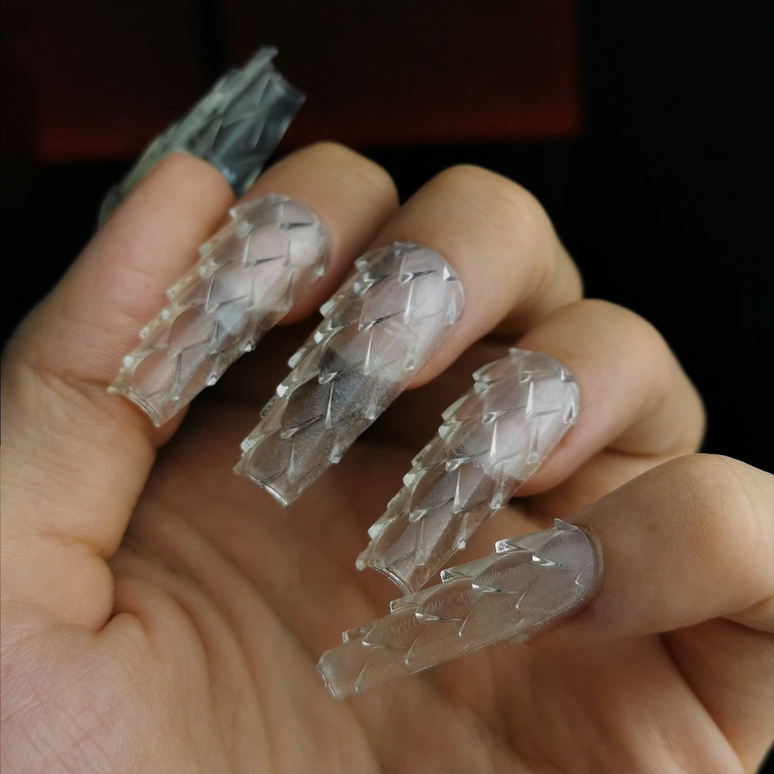 Dragon Scales 3D Nail Tips 3D print model_5