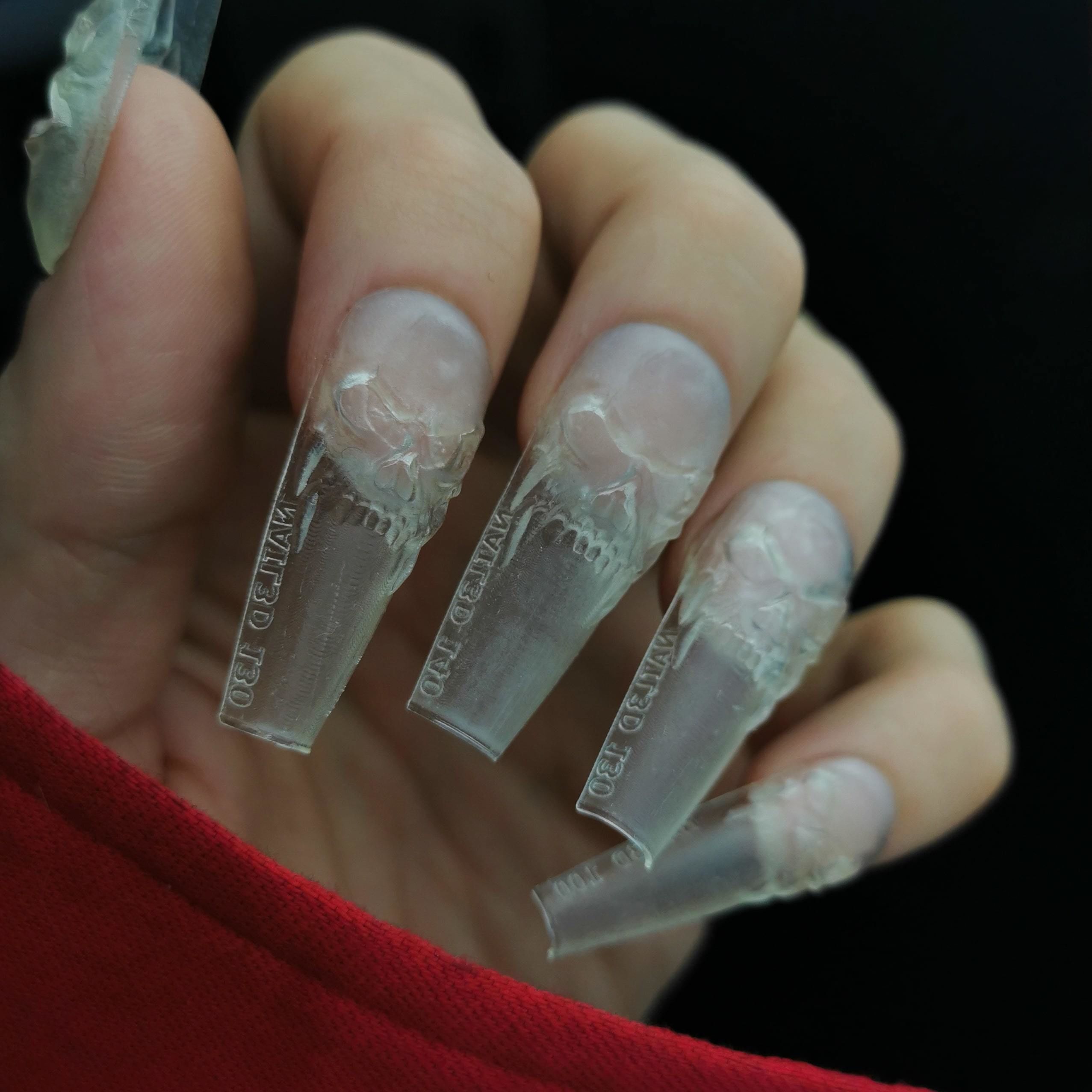 3D Skulls Nail Tips 3D print model_6