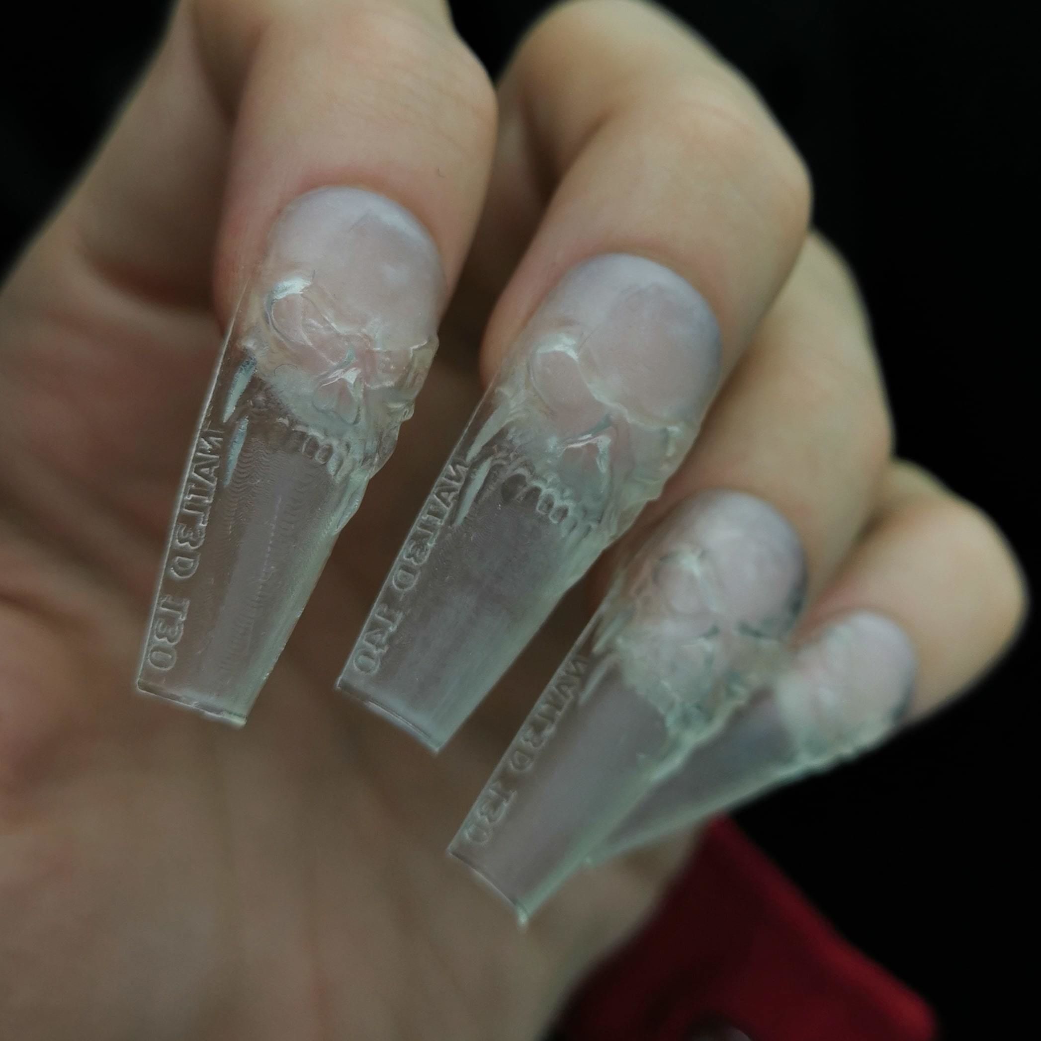 3D Skulls Nail Tips 3D print model_5