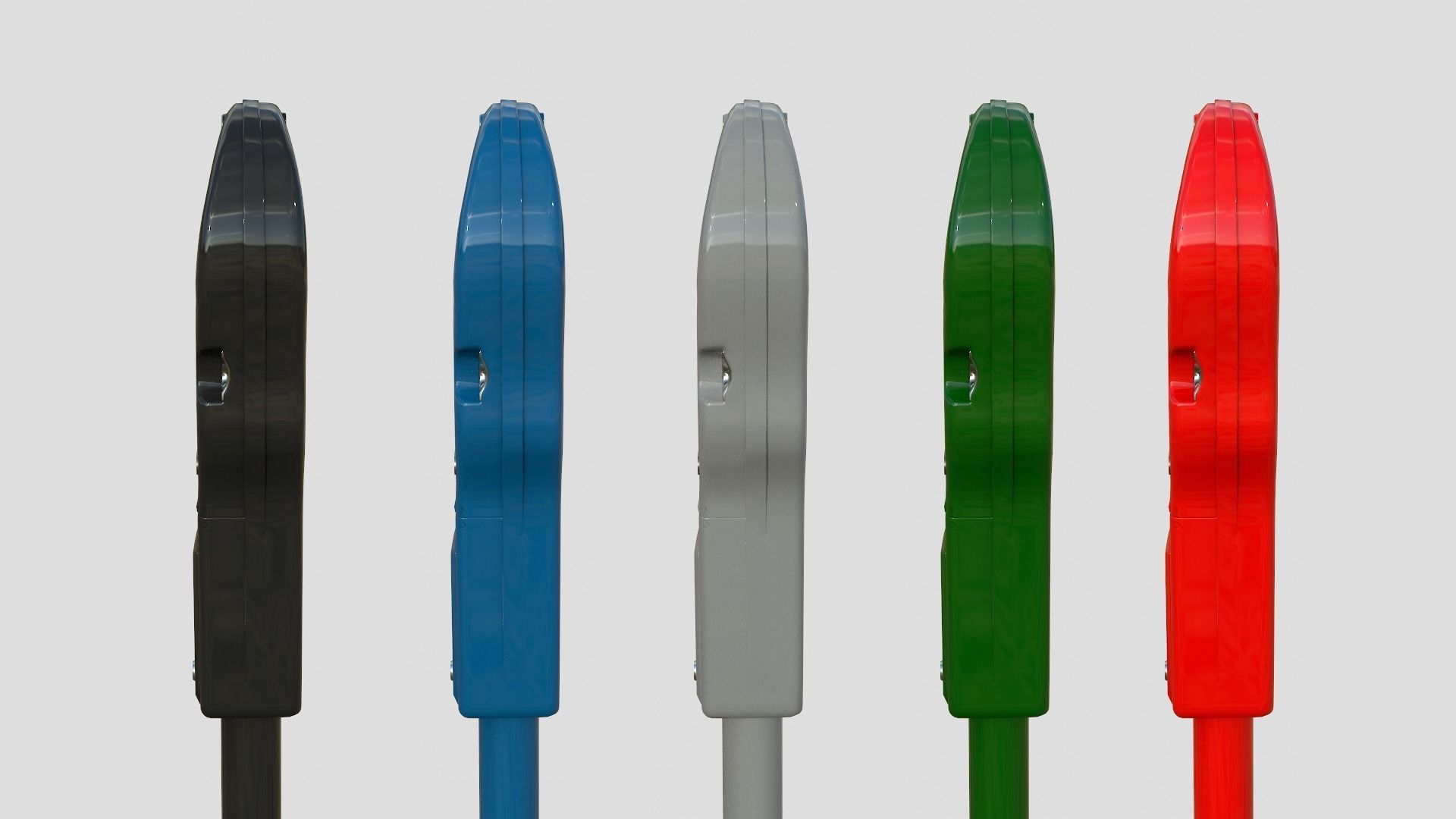 Parking Meter Collection Low-poly 3D model_7