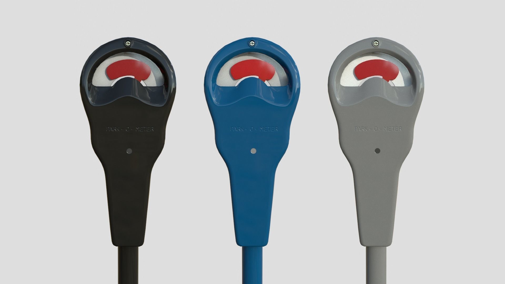 Parking Meter Collection Low-poly 3D model_8