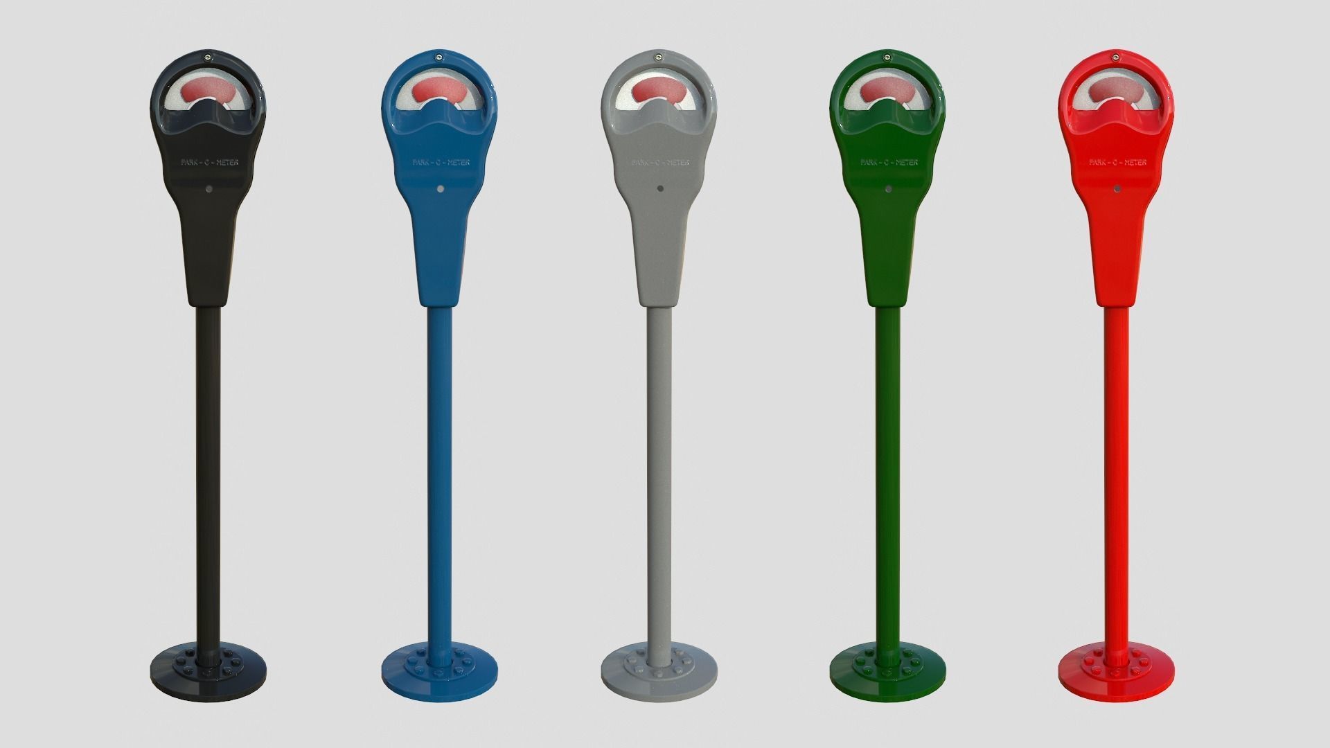 Parking Meter Collection Low-poly 3D model_20