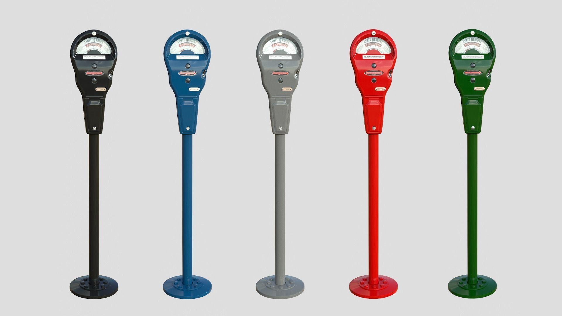 Parking Meter Collection Low-poly 3D model_18