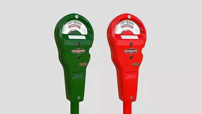 Parking Meter Collection Low-poly 3D model 5