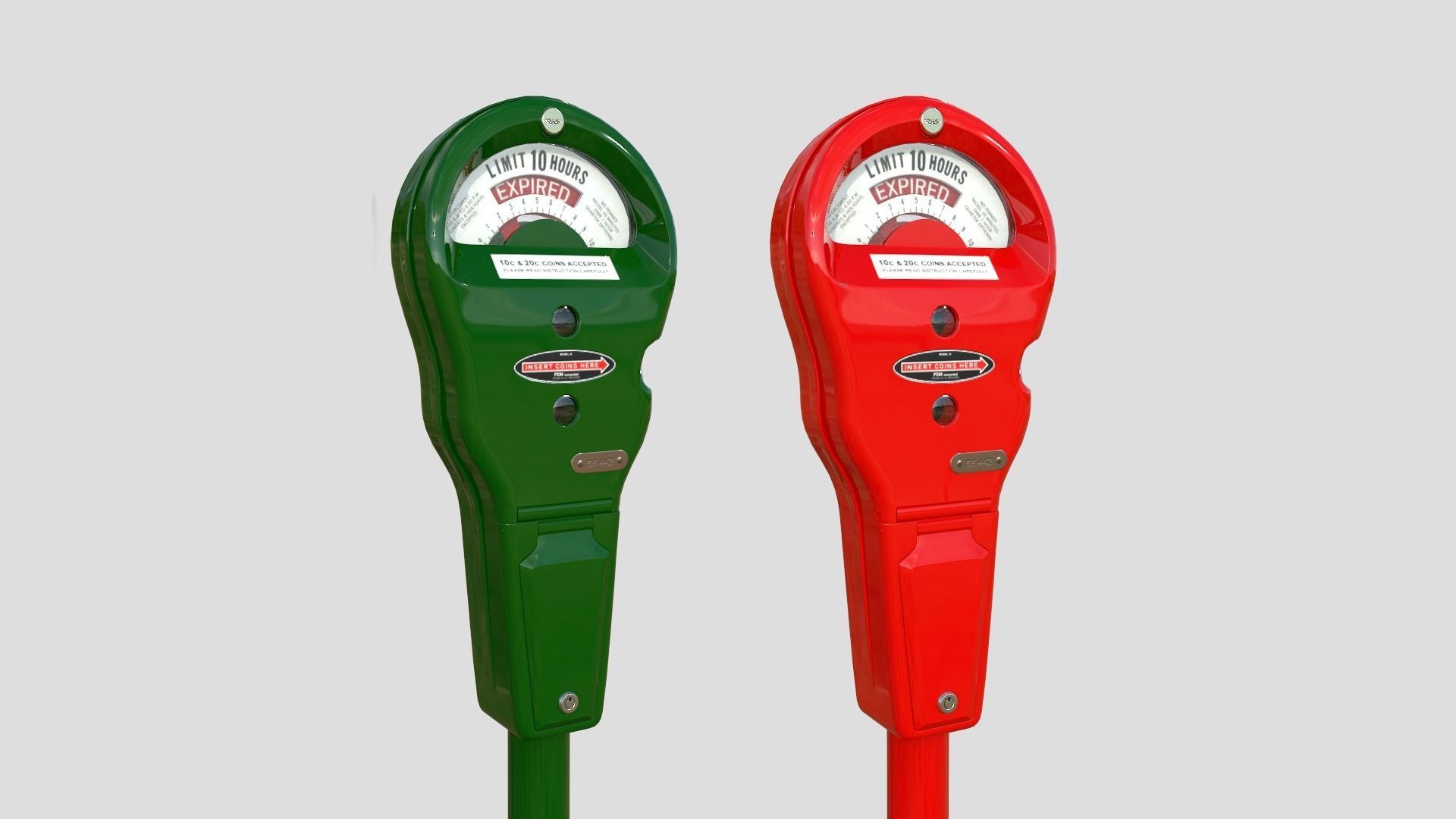 Parking Meter Collection Low-poly 3D model_4