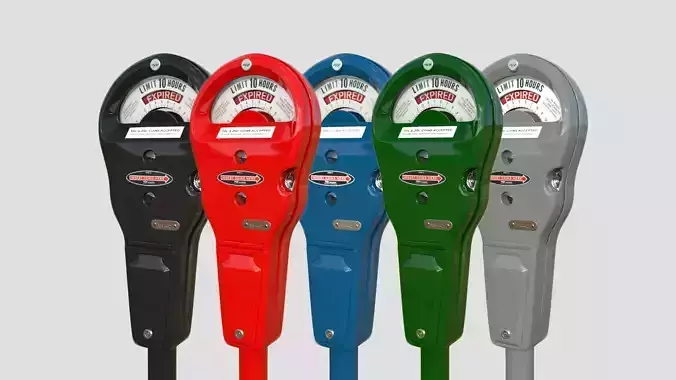 Parking Meter Collection Low-poly 3D model