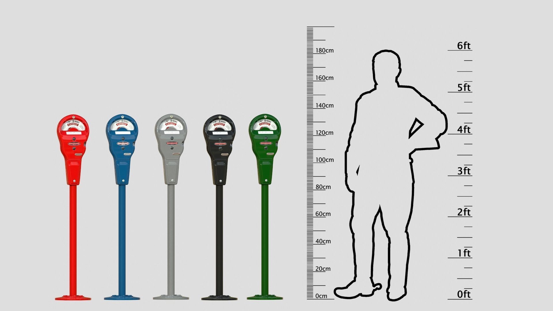 Parking Meter Collection Low-poly 3D model_21