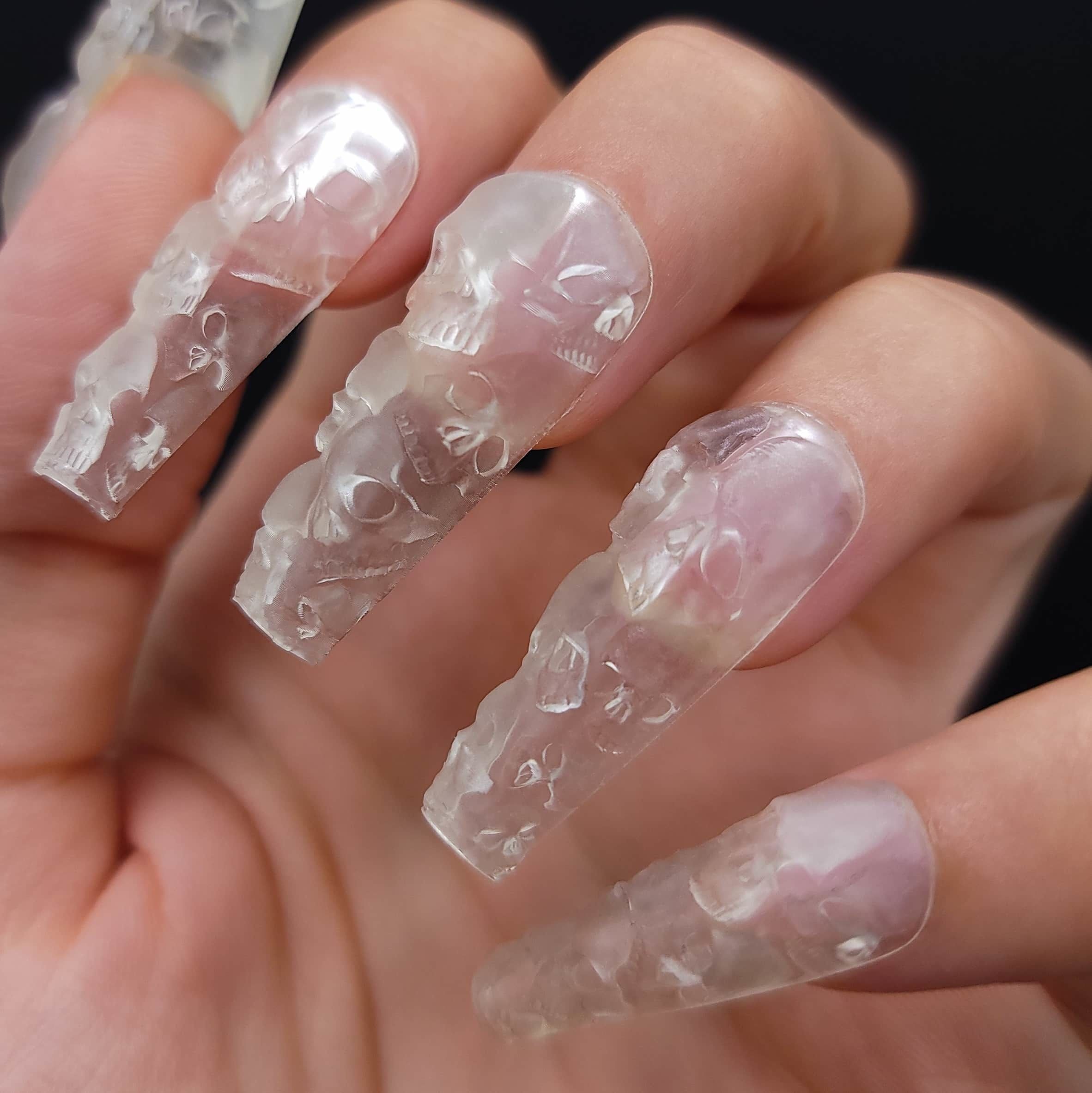 Nightmare Skulls 3d Nail Tips 3D print model_4