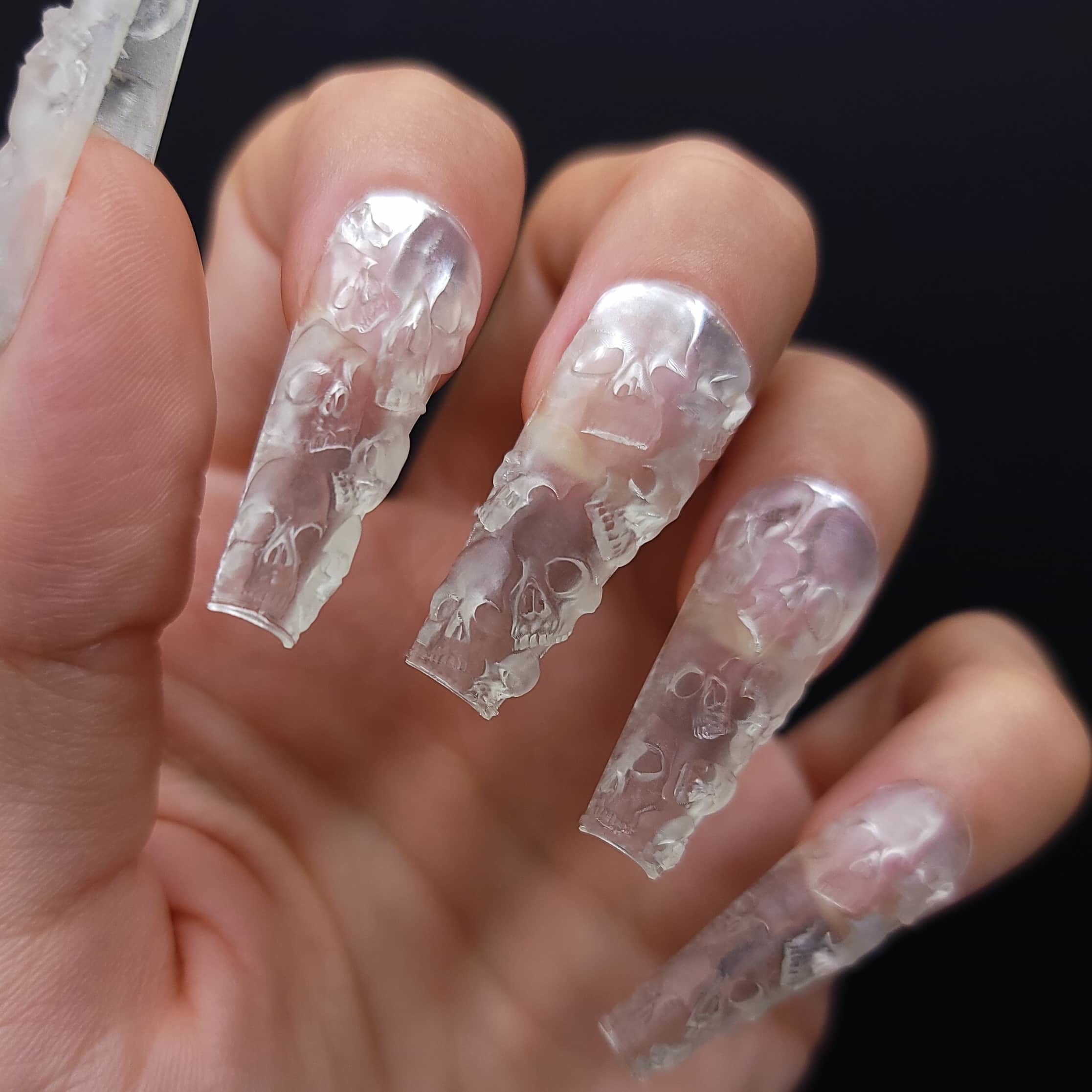 Nightmare Skulls 3d Nail Tips 3D print model_6