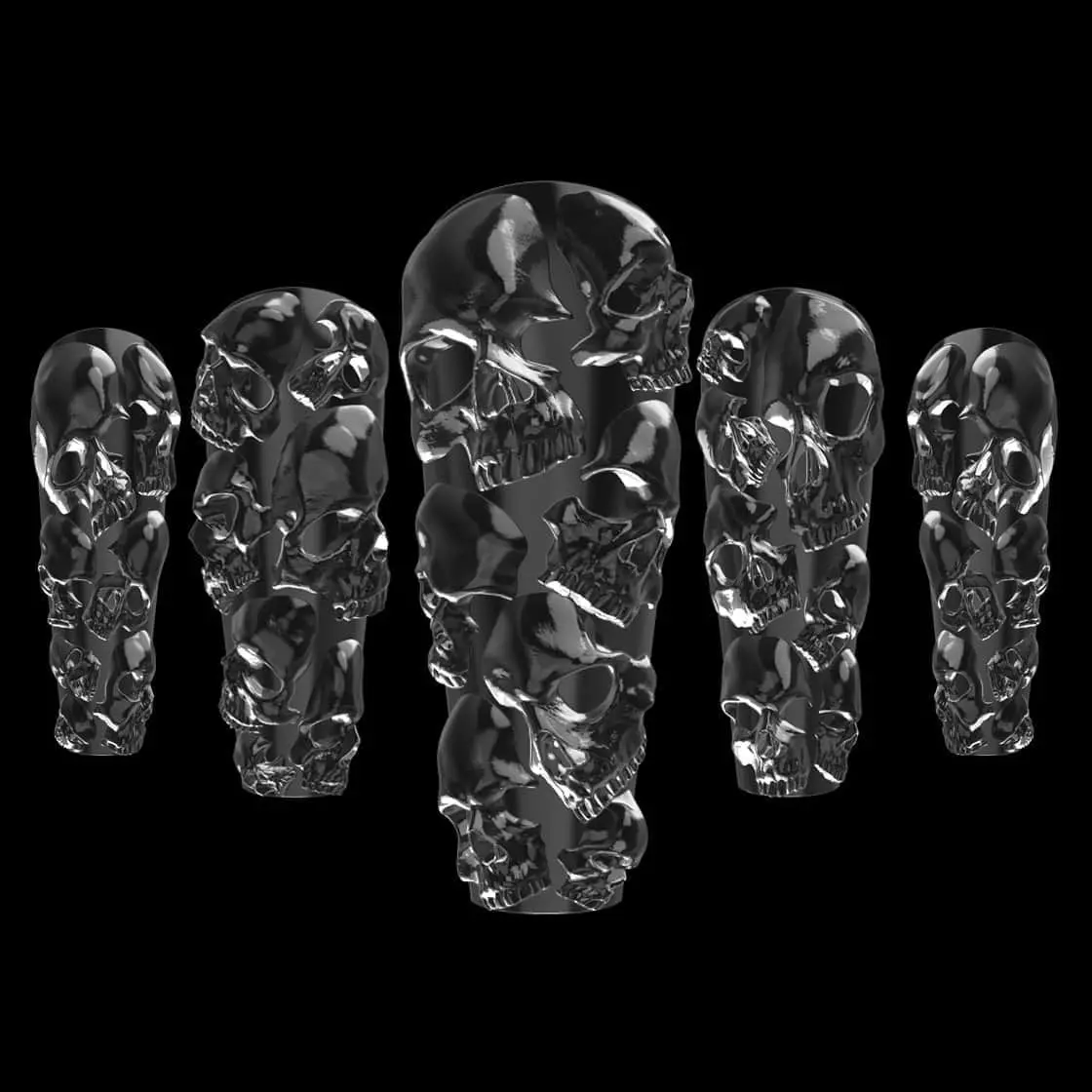 Nightmare Skulls 3d Nail Tips 3D print model_0