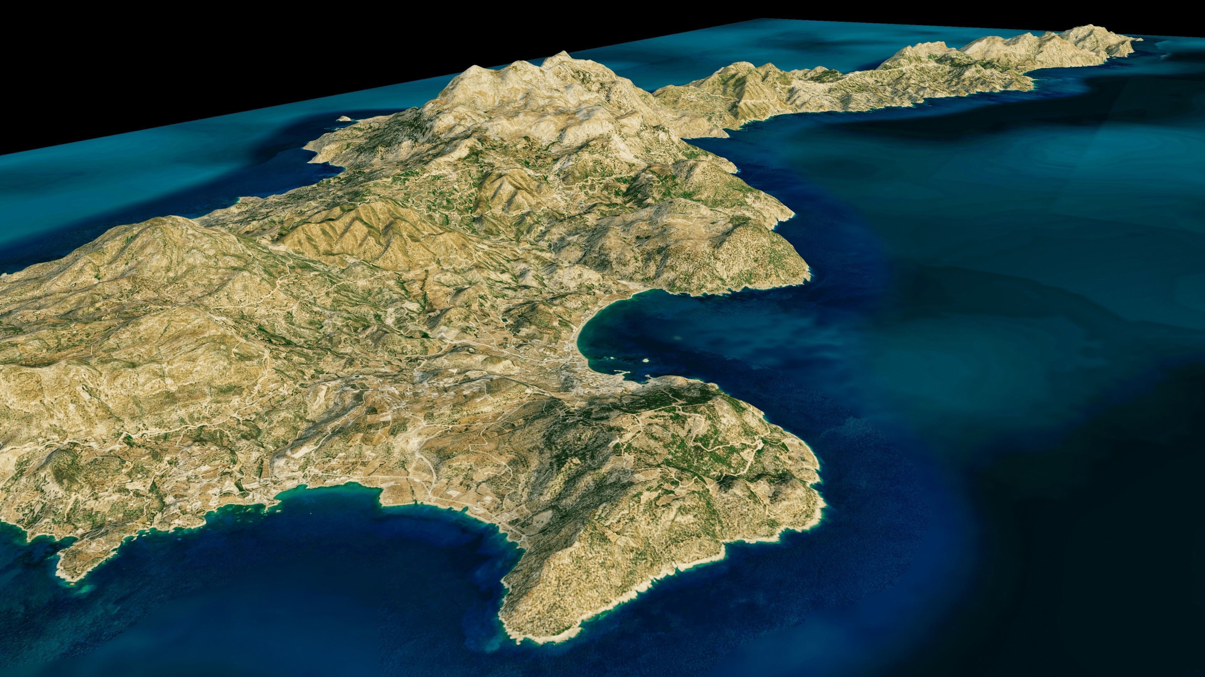 Karpathos Island 3d model terrain 3D model_5