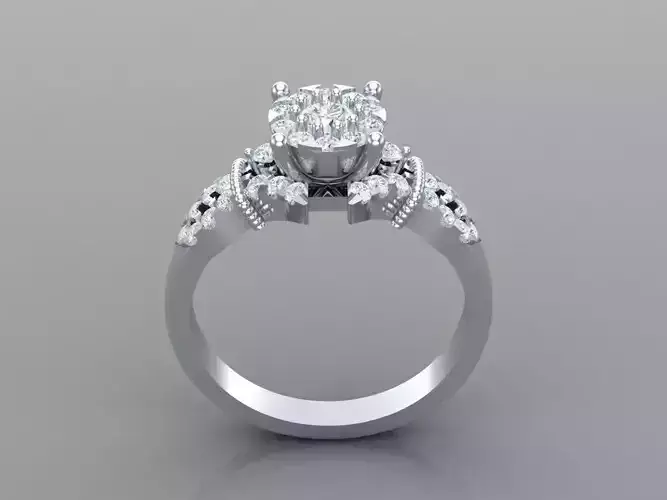 Women Wedding  Engagement Ring Silver Diamond Female 1WR286