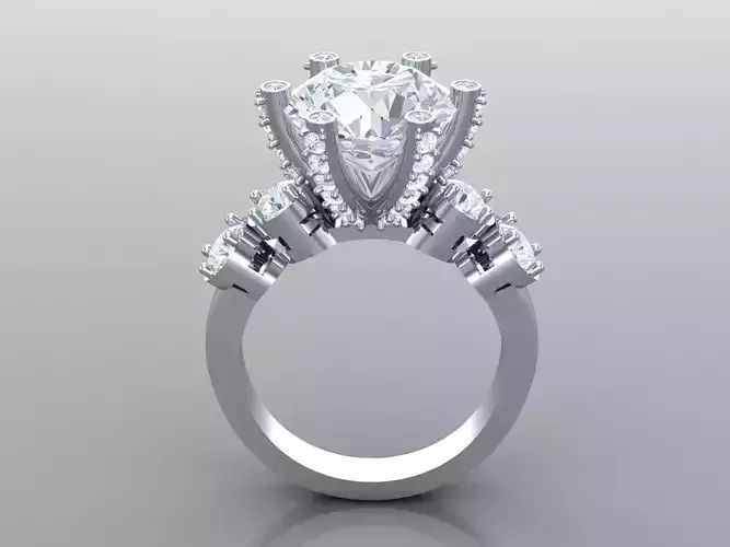 Women Wedding  Engagement Ring Silver Diamond Female 1WR281