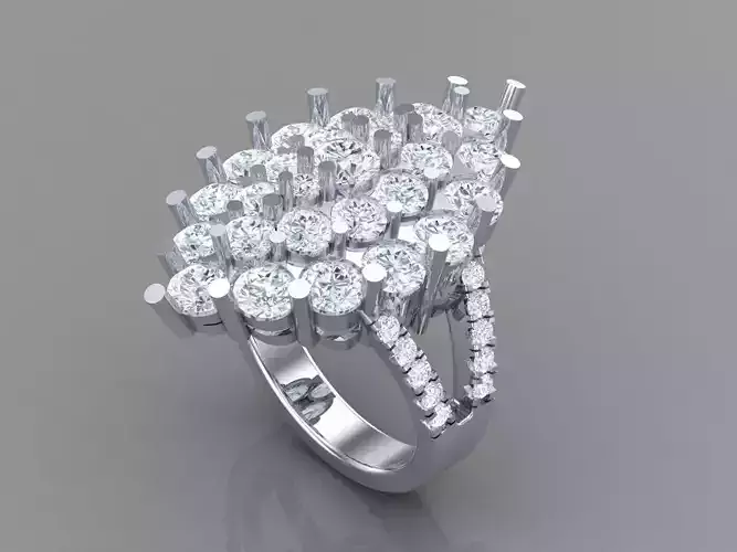 Women Wedding  Engagement Ring Silver Diamond Female 1WR257