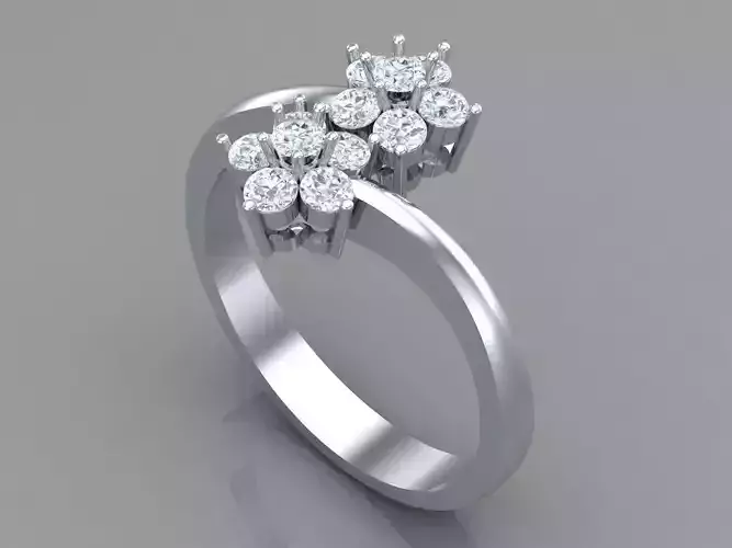 Women Wedding  Engagement Ring Silver Diamond Female 1WR253