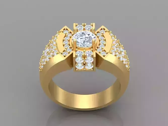 Men Wedding  Engagement Ring Silver Diamond Male 1WR237