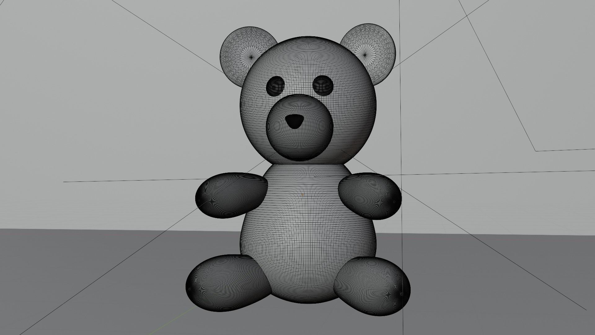 Handcrafted Teddy Bear Doll with Woolen Texture Low-poly 3D model_3