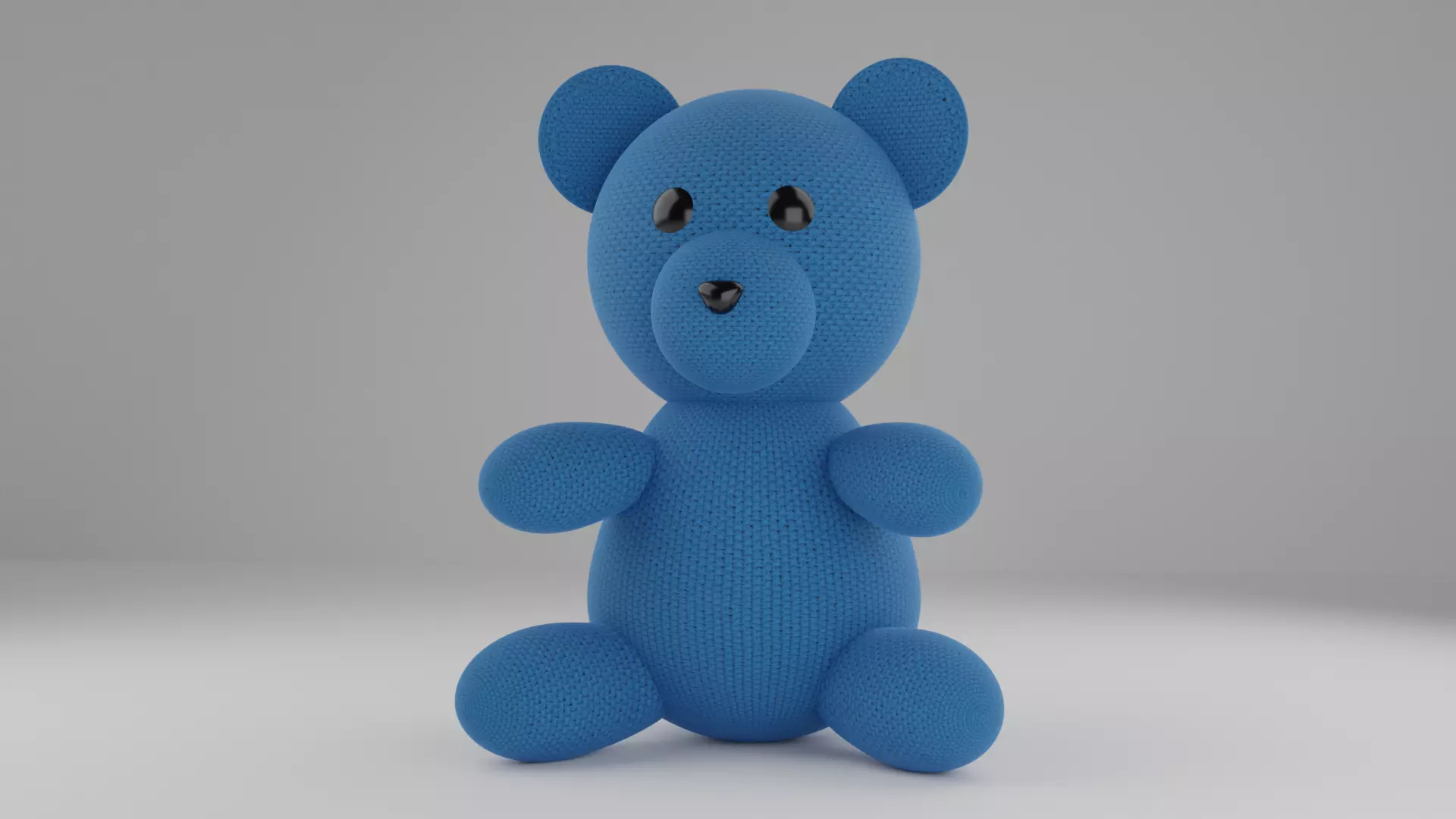 Handcrafted Teddy Bear Doll with Woolen Texture Low-poly 3D model_0