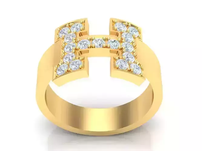 H Women Wedding  Engagement Ring Silver Diamond Female 1WR205