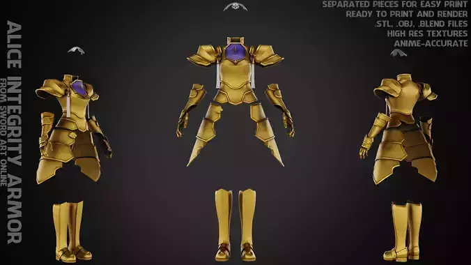 Sword Art Online Alice Integrity Armor for Cosplay 3D print model