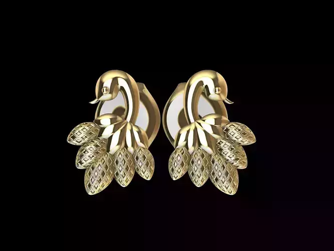 Textured Peaock Earrings