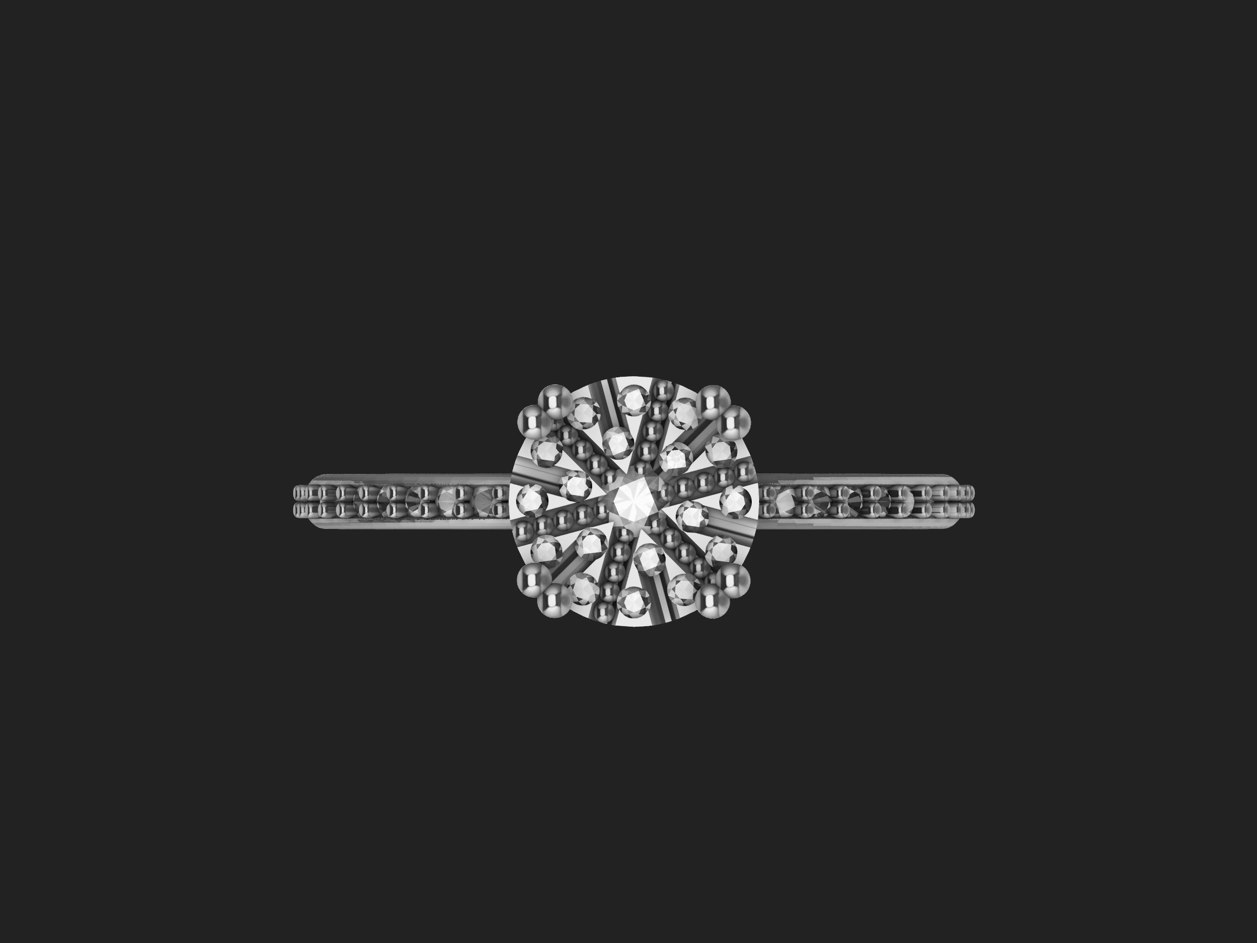 Milgrain Magic Setting Ring 3D print model